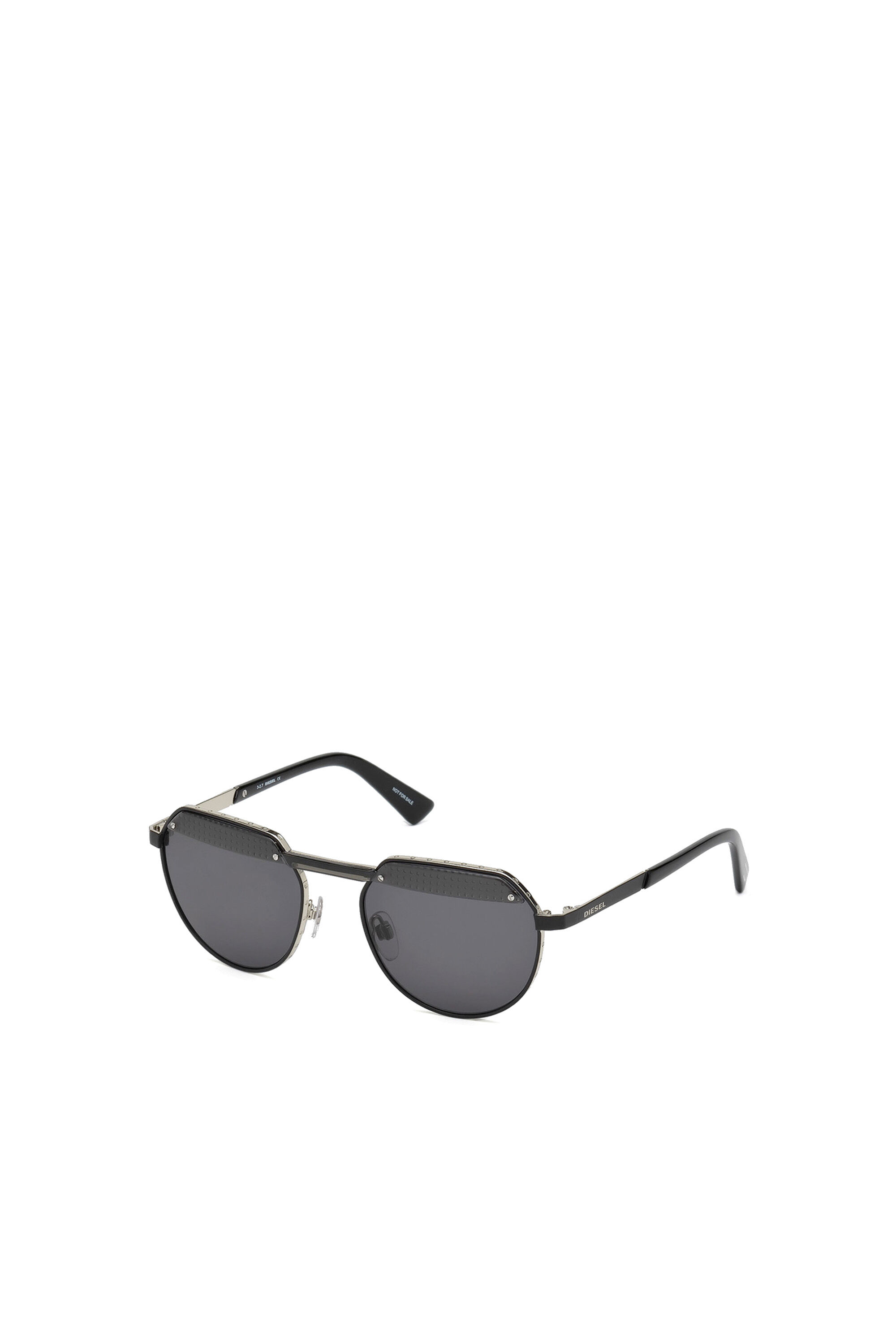 Diesel - DL0260, Gafas con montura hexagonal y panel moldeado por inyección Unisex in Negro - 2