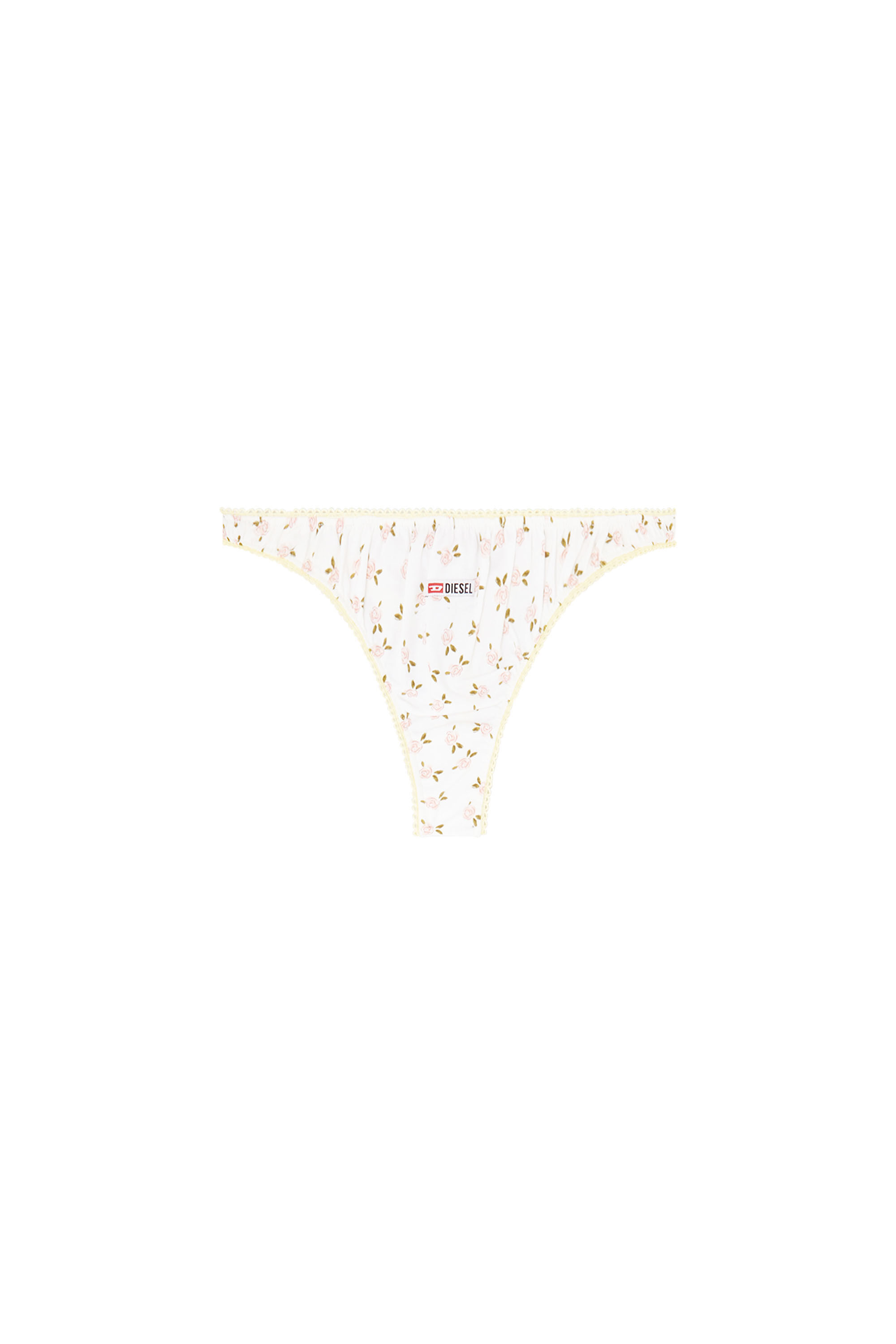 Diesel - ALEXIS-D-CORE, Tanga de algod&oacute;n con estampado floral all-over Mujer in Blanco - 2
