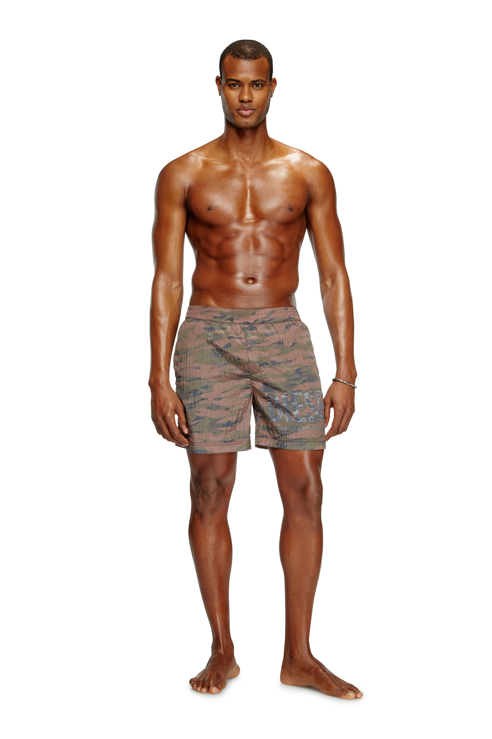 Diesel - RIO-41-UTLT, Bañadores de longitud media en ripstop con estampado de camuflaje Hombre in Marrón - 2