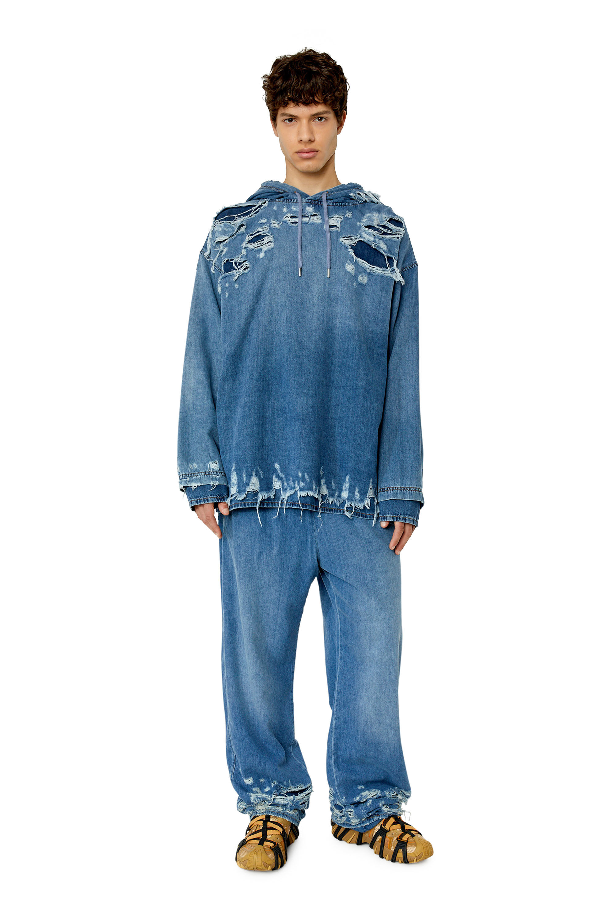 Diesel - D-Martian 0EMAF Straight Jeans, Azul Claro - Image 1
