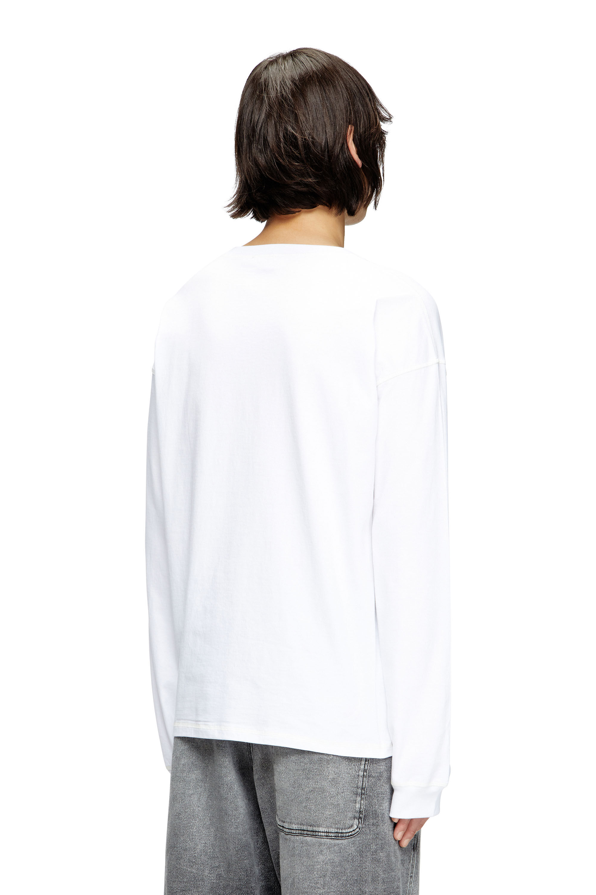 Diesel - T-BOXT-LS-HOSHI, Camiseta de manga larga con estampado de collar con colgante Unisex in Blanco - 4