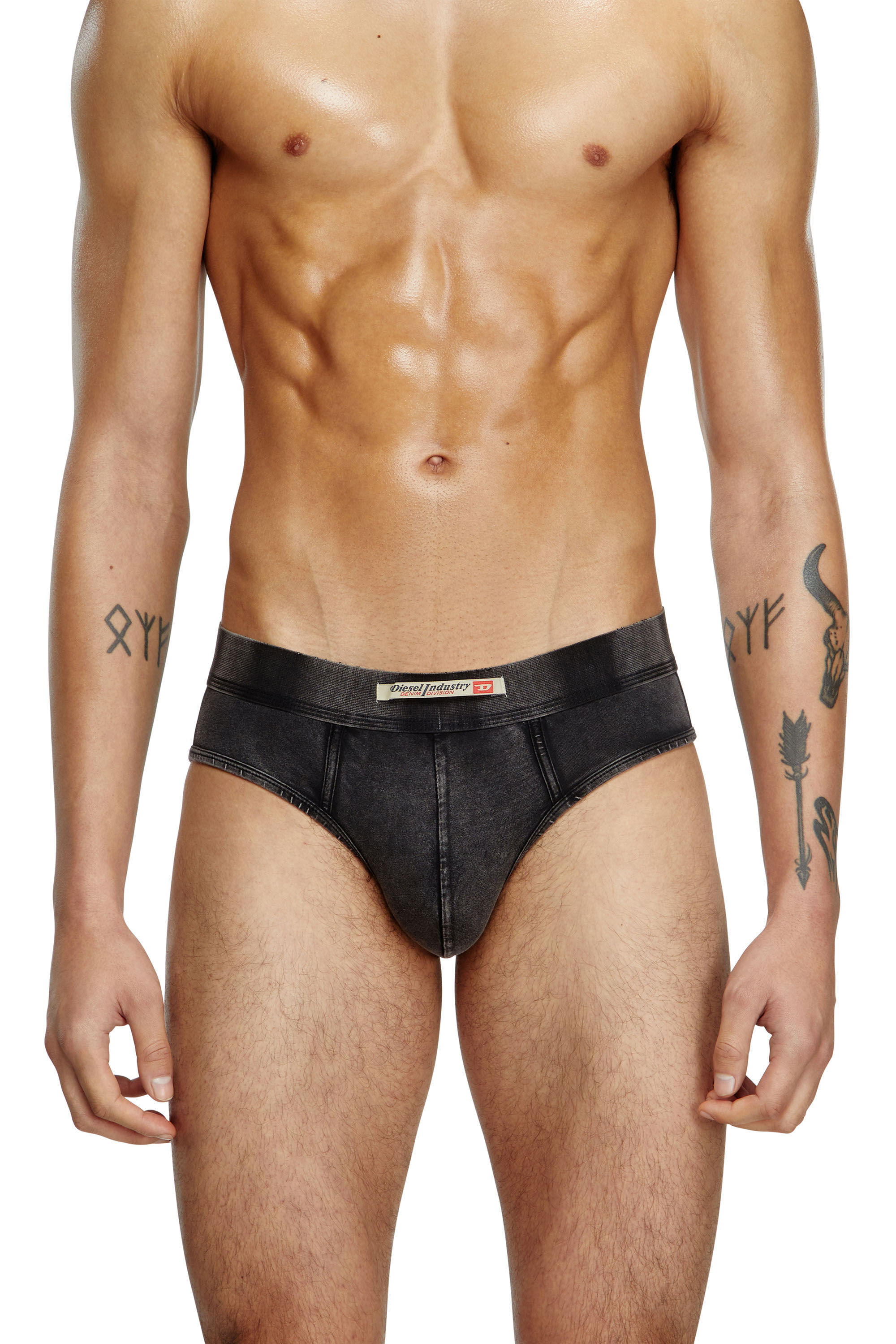 Diesel - UMBR-ANDRE-H, Calzoncillos de algodón efecto denim Hombre in Negro - 3