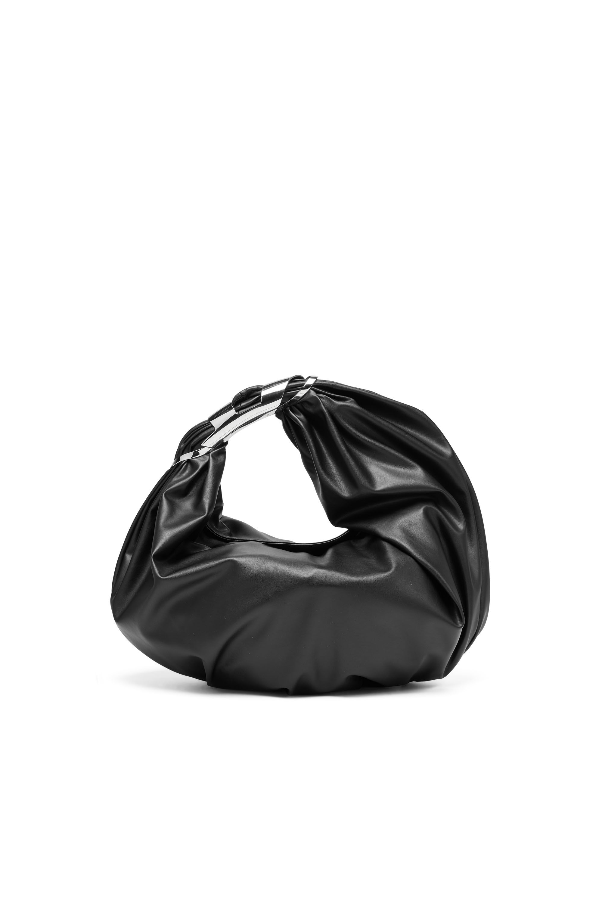 Diesel - GRAB-D HOBO M, Mujer Grab-D M-Bolso hobo de poliuretano elástico in Negro - Image 1
