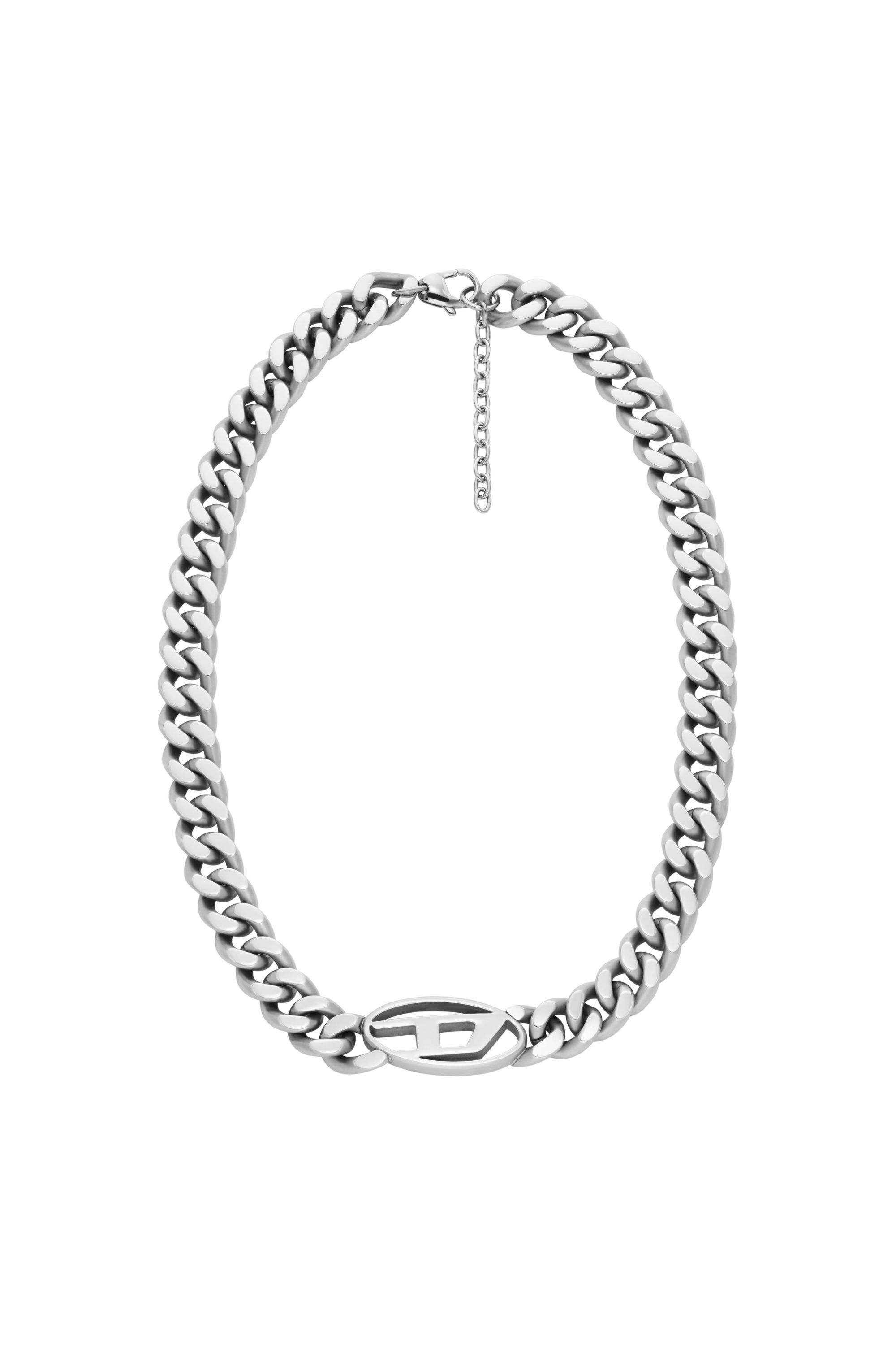 Diesel - DX1433, Choker con logotipo oval D Hombre in Plateado - 1