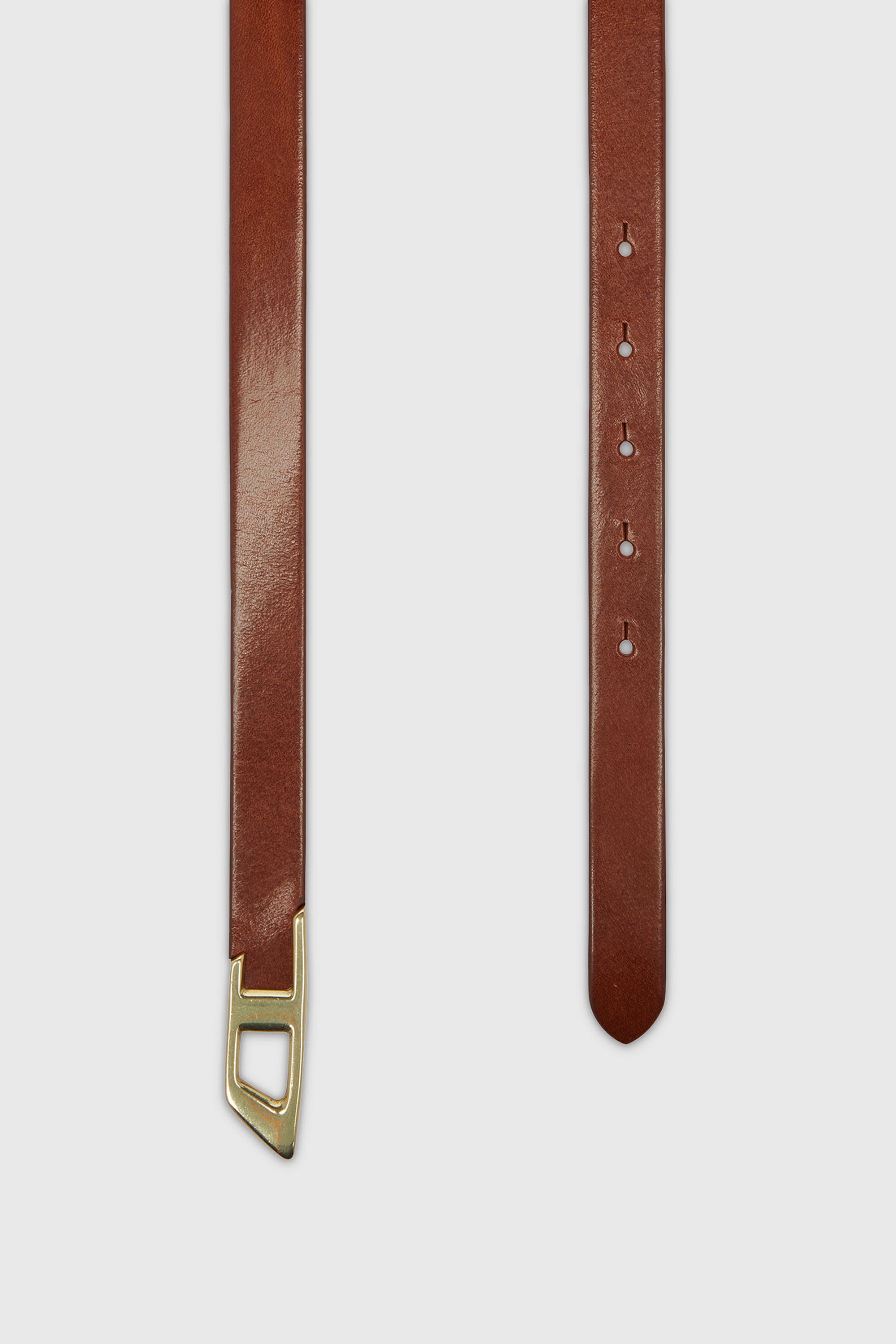 Diesel - B-D LOGO 2.0 20, Woman's 2 cm leather belt with metal D buckle in Brown - 2