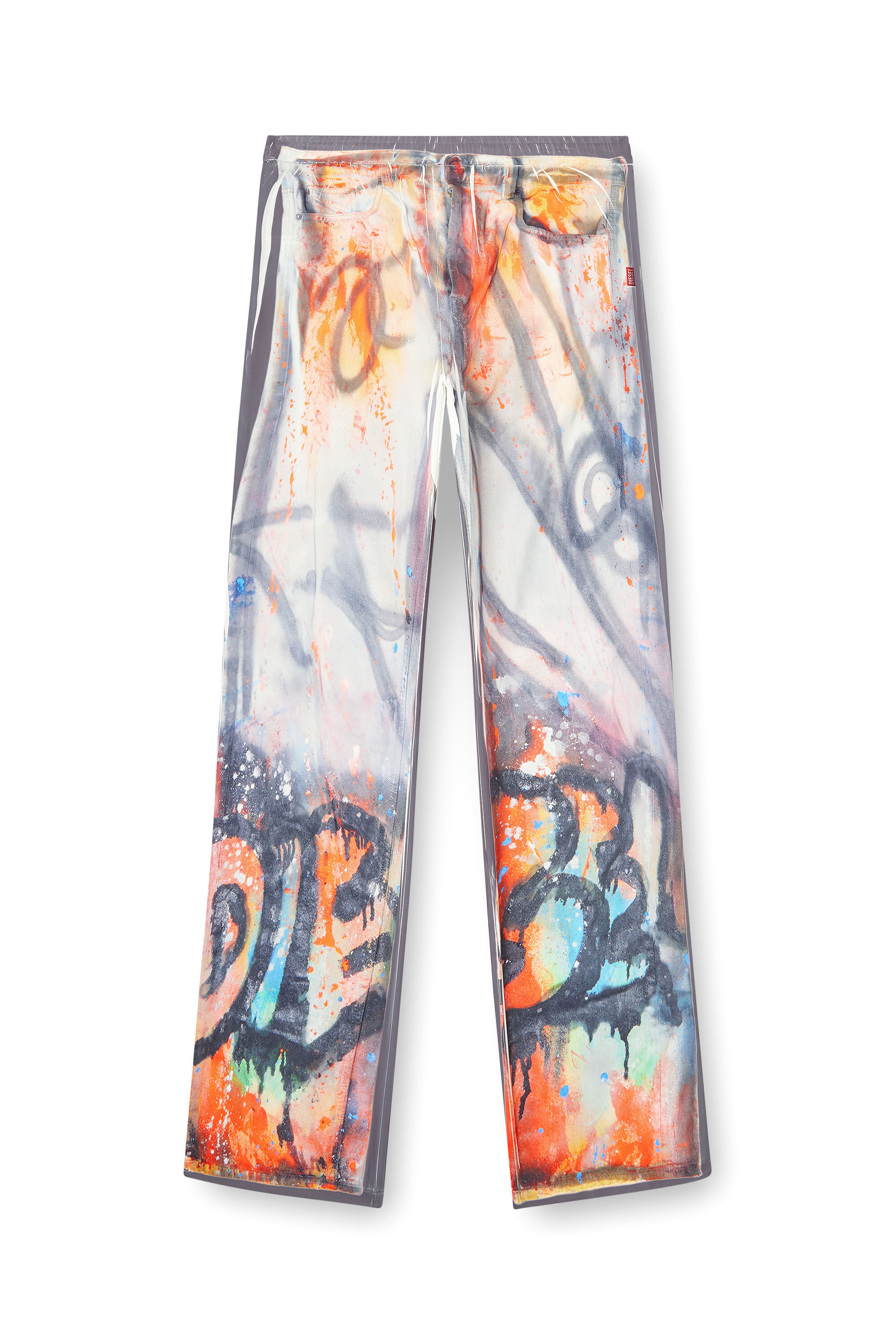 Diesel - P-AFTER-GRAFFITI-USA, Pantalón holgado con estampado graffiti Unisex in Gris - 2