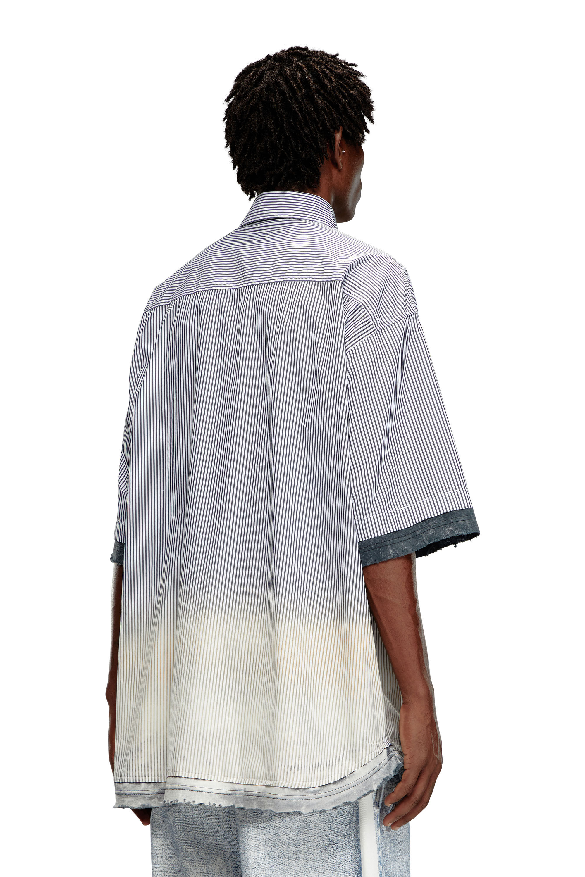 Diesel - S-TRAX, Camisa de manga corta a rayas desgastada Hombre in Multicolor - 4
