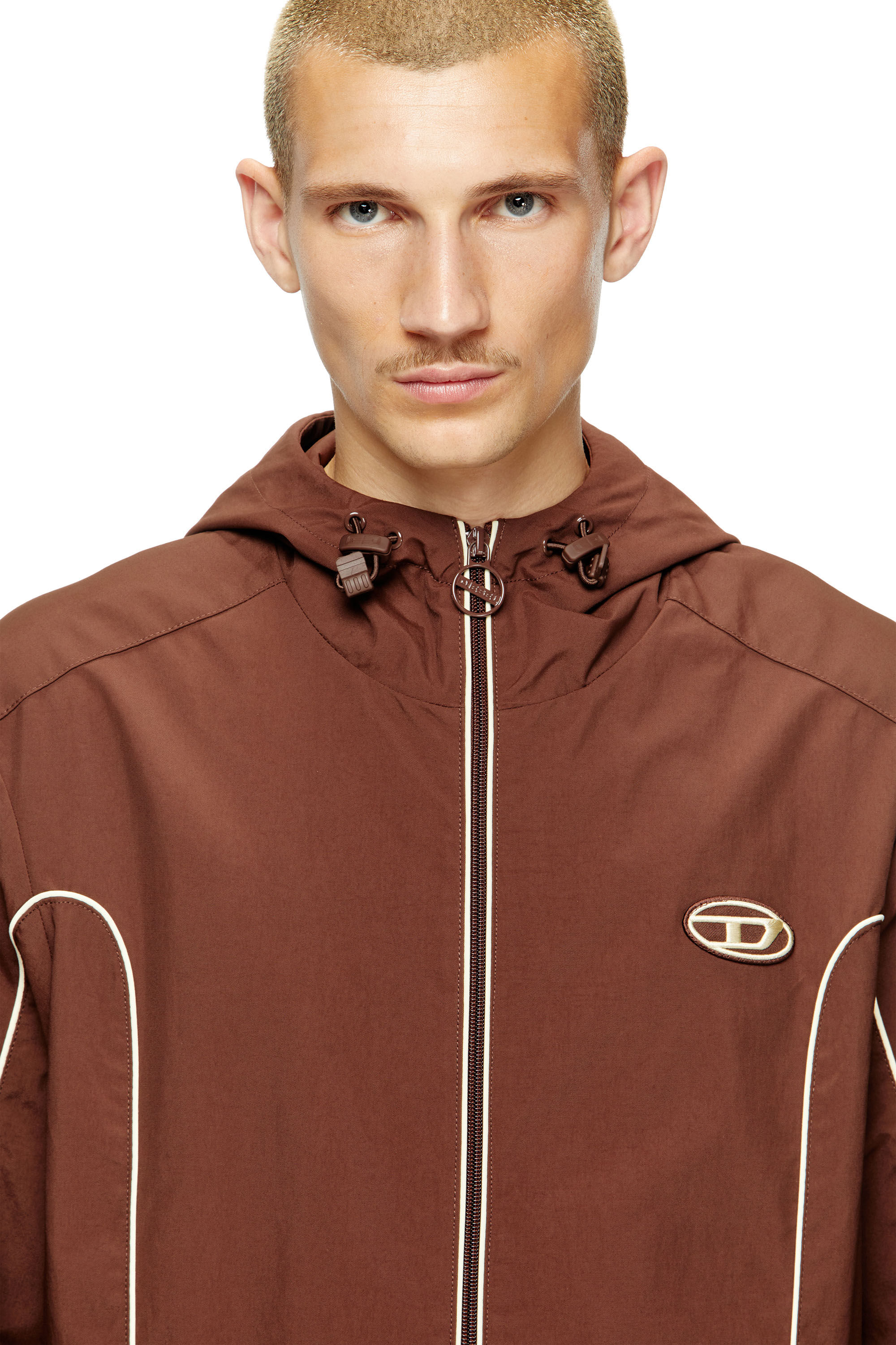 Diesel - J-HIVES, Anorak con ribetes contrastantes Hombre in Marrón - 5
