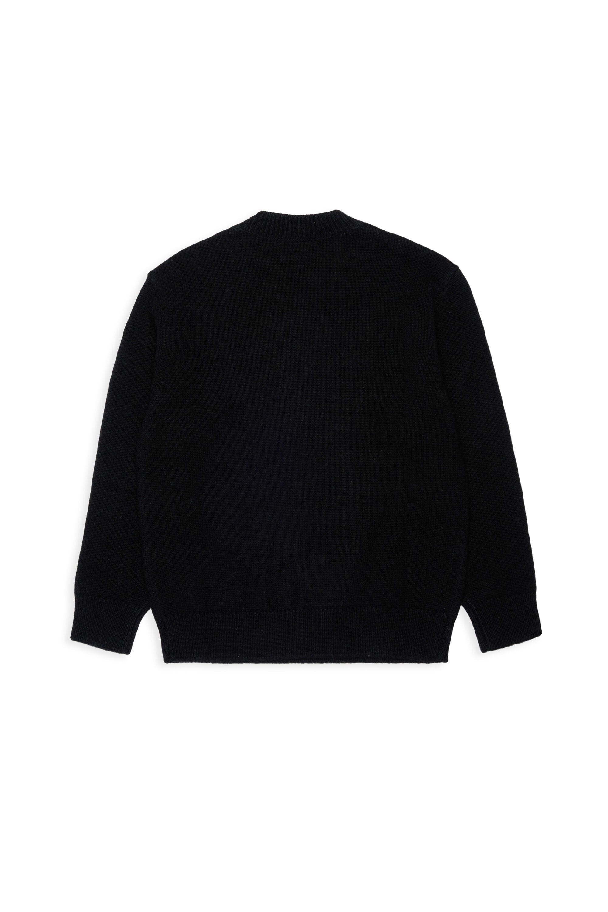 Diesel - KONZI OVER, Jersey enriquecido con cachemir y logo desgastado Hombre in Negro - 2