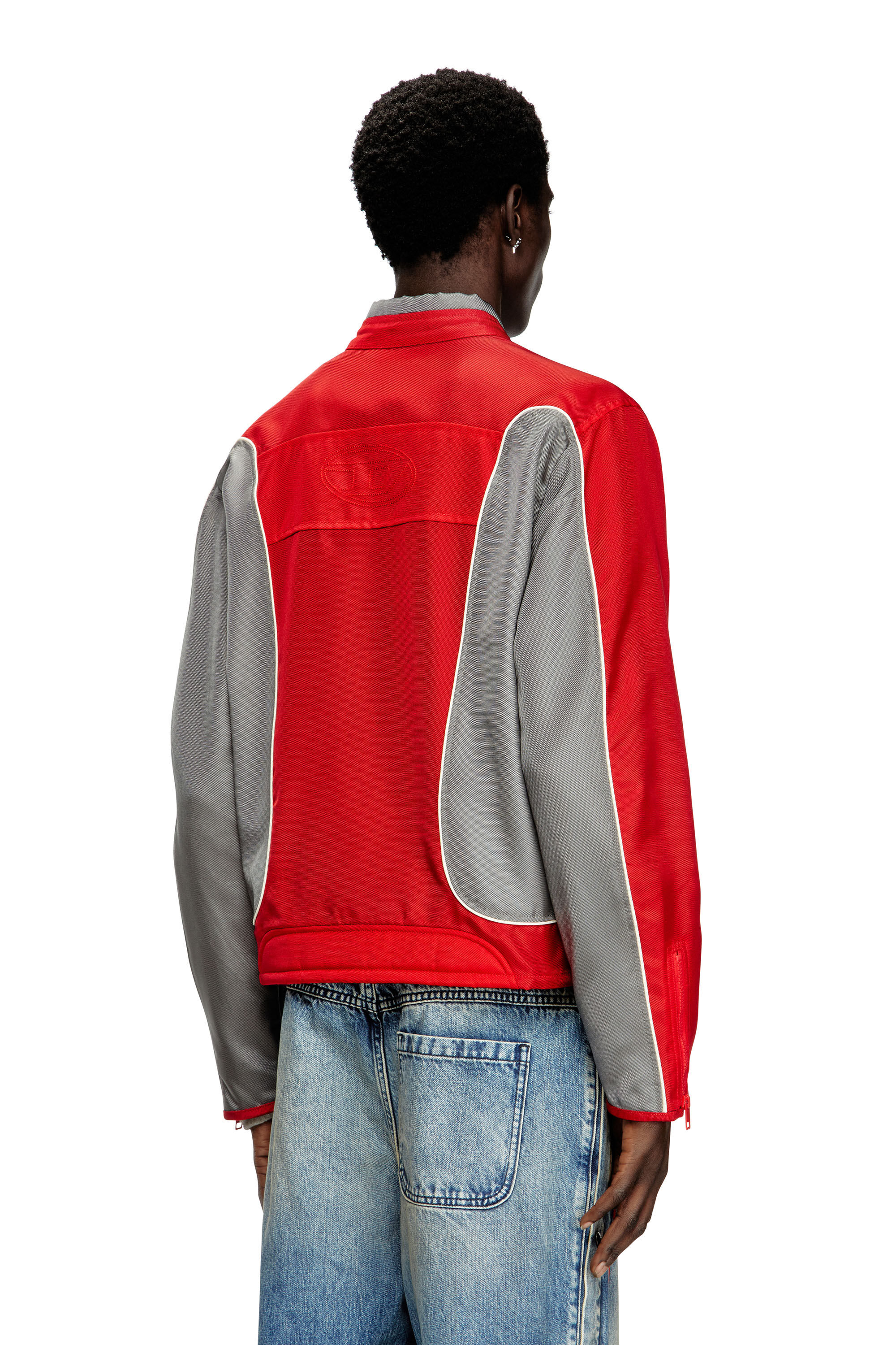 Diesel - J-BLINK-A, Chaqueta biker con bloques de color y ribetes Hombre in Multicolor - 4