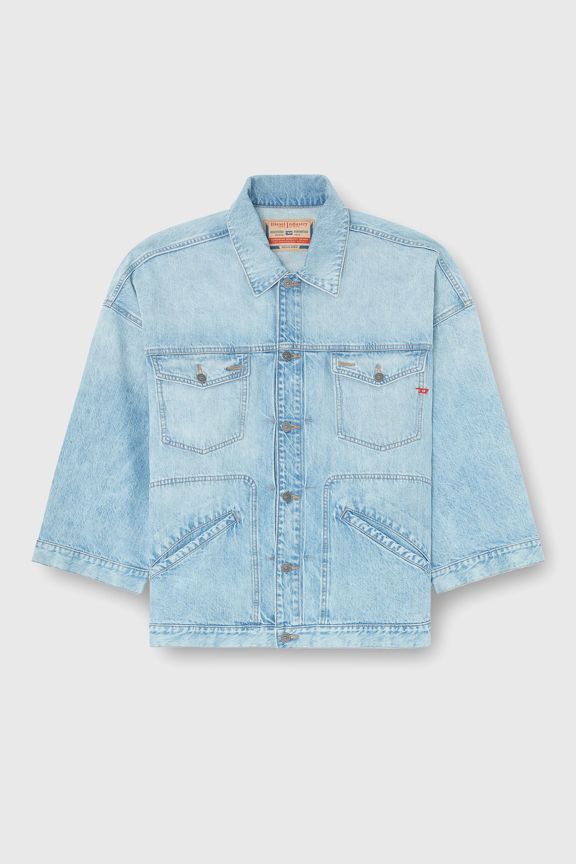 Diesel - DE-LIN, Chaqueta workwear denim oversized Mujer in Azul marino - 2