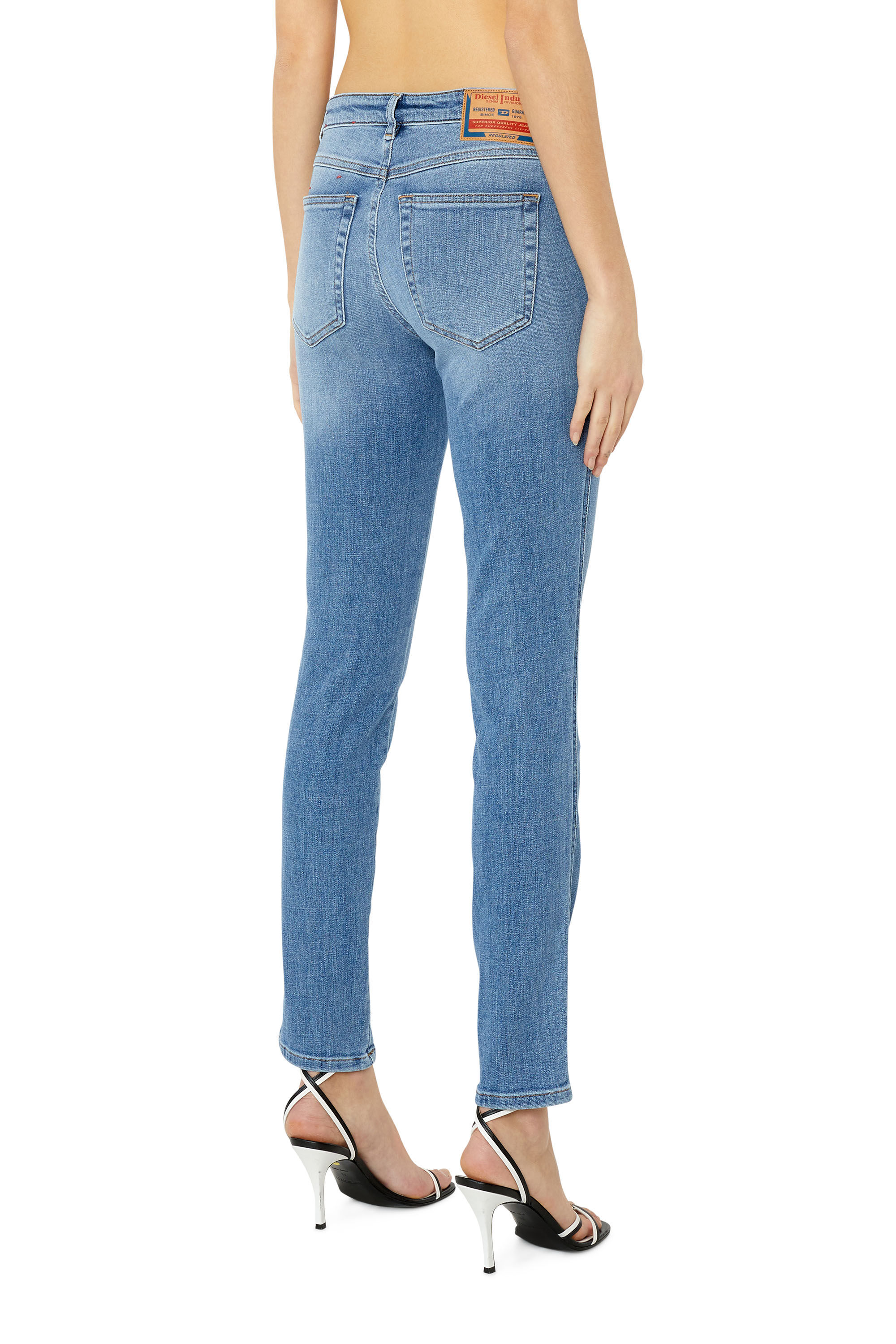 Diesel - 2015 Babhila 09C01 Skinny Jeans, Azul medio - Image 4