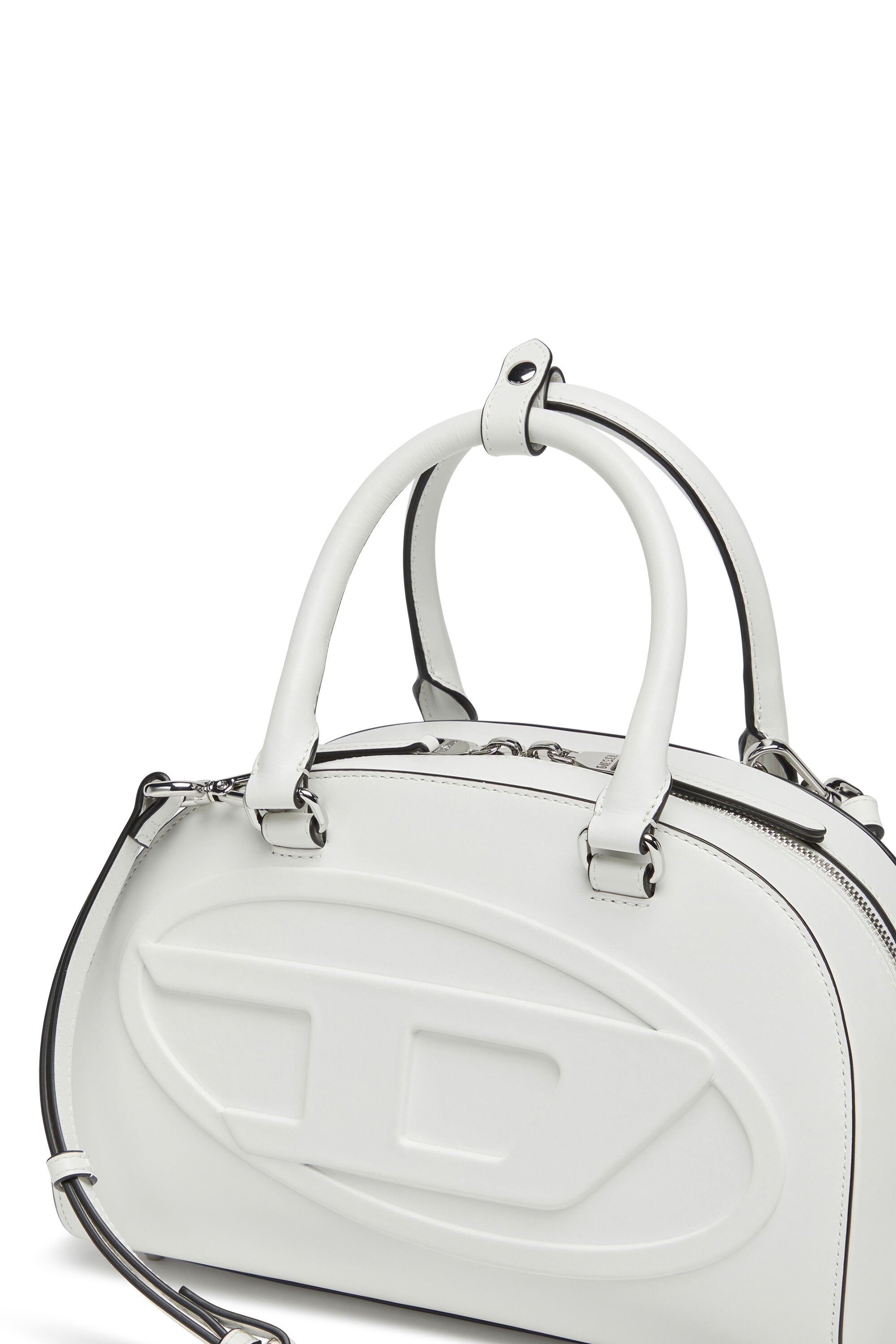 Diesel - 1DR DOME TOP HANDLE, Bolso de cuero tipo bowling Mujer in Blanco - 2
