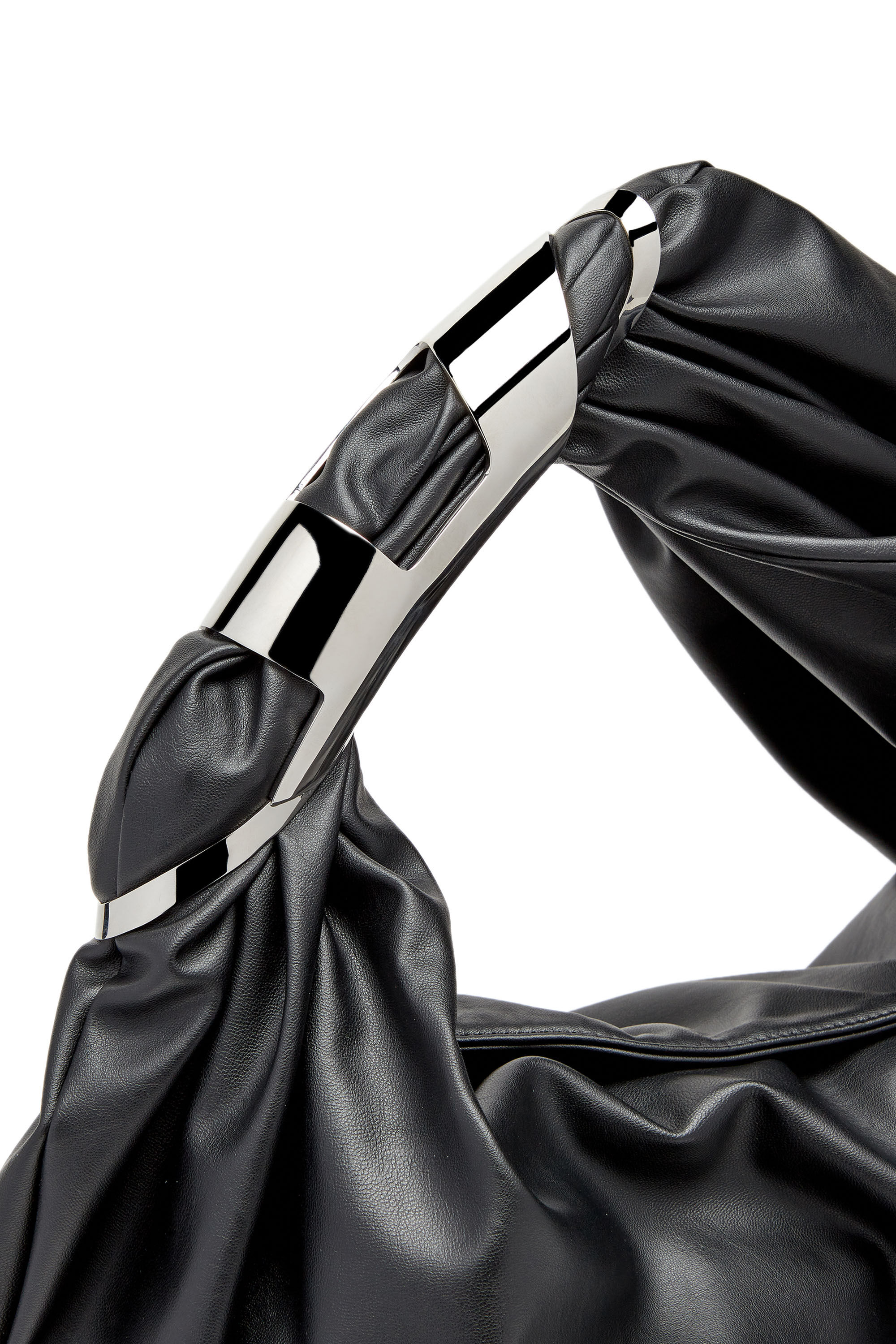 Diesel - GRAB-D HOBO M, Mujer Grab-D M-Bolso hobo de poliuretano elástico in Negro - Image 2