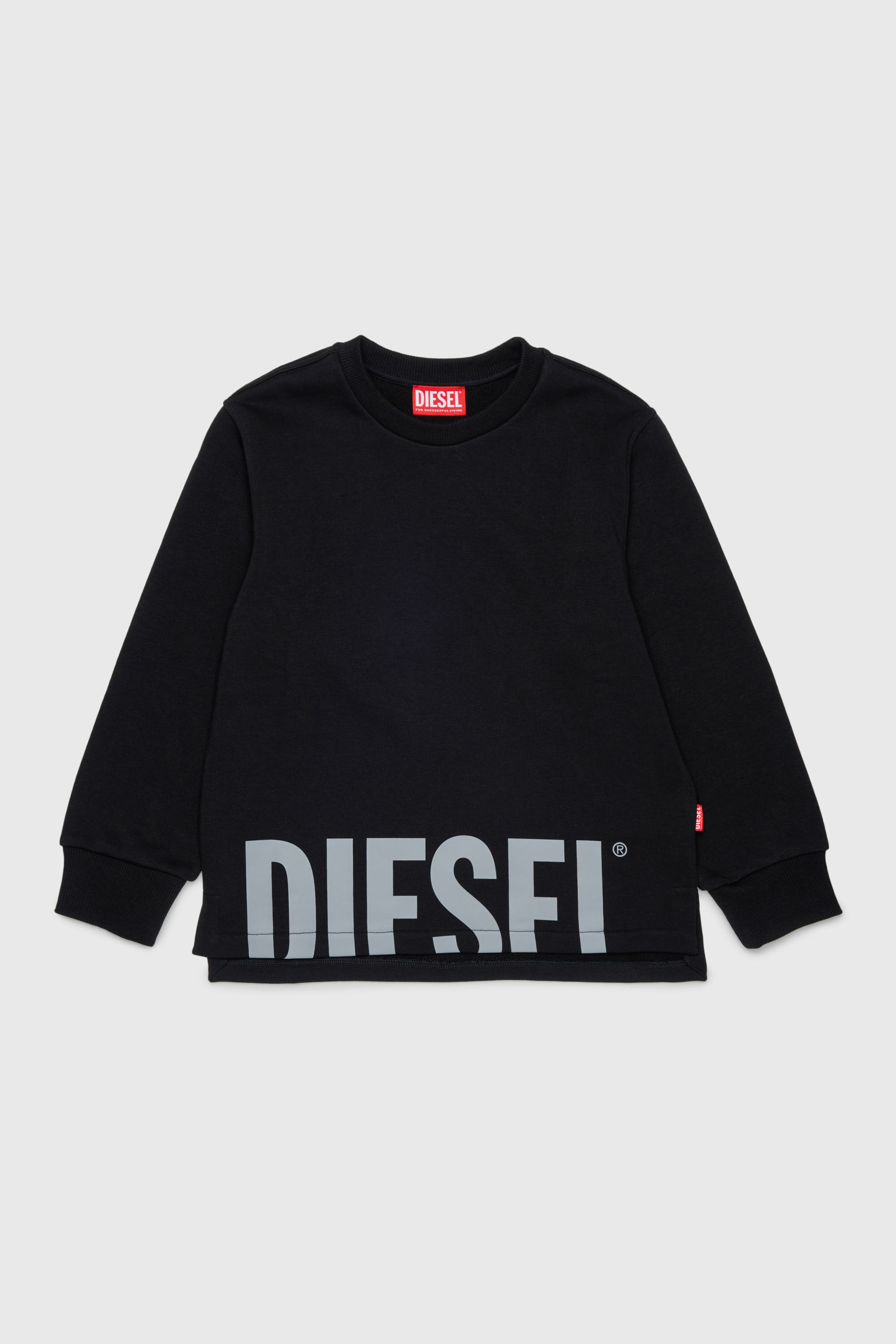 Diesel - SRES OVER, Sudadera cut-off con estampado de logo Hombre in Negro - 1