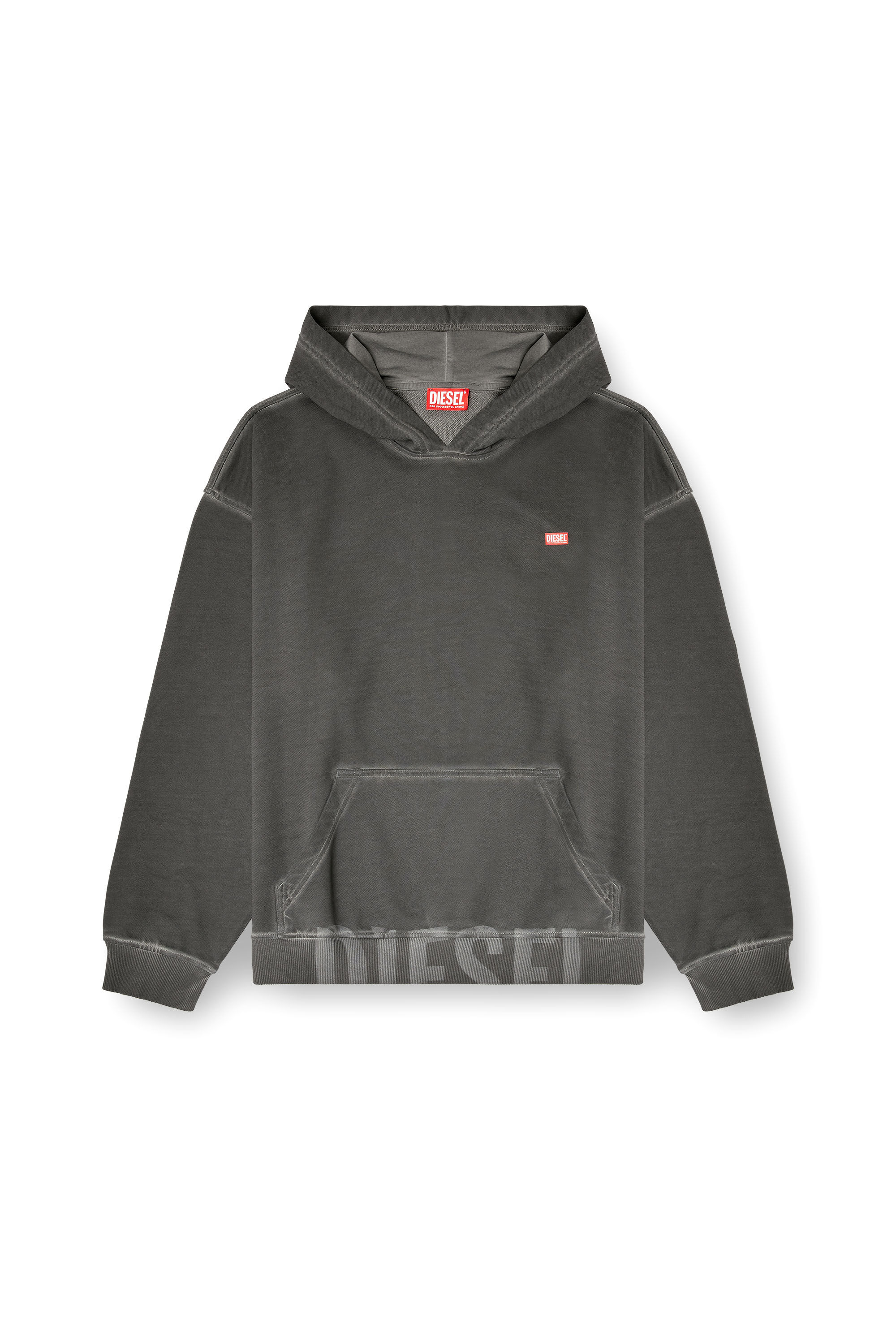 Diesel - S-BOXT-HOOD-T4, Sudadera con capucha de algodón con bolsillo tipo canguro Hombre in Gris - 2
