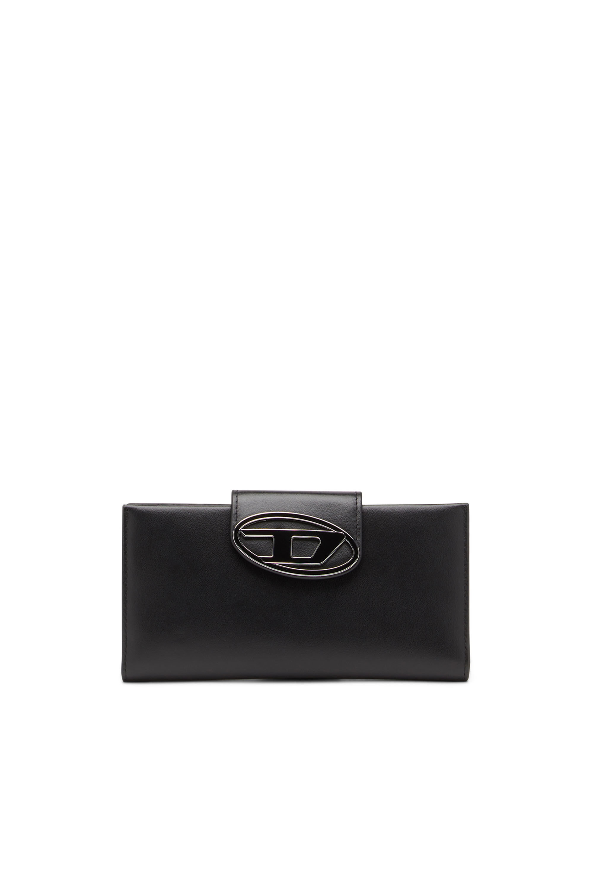 JULIE Mujer Cartera continental de cuero con logotipo Diesel