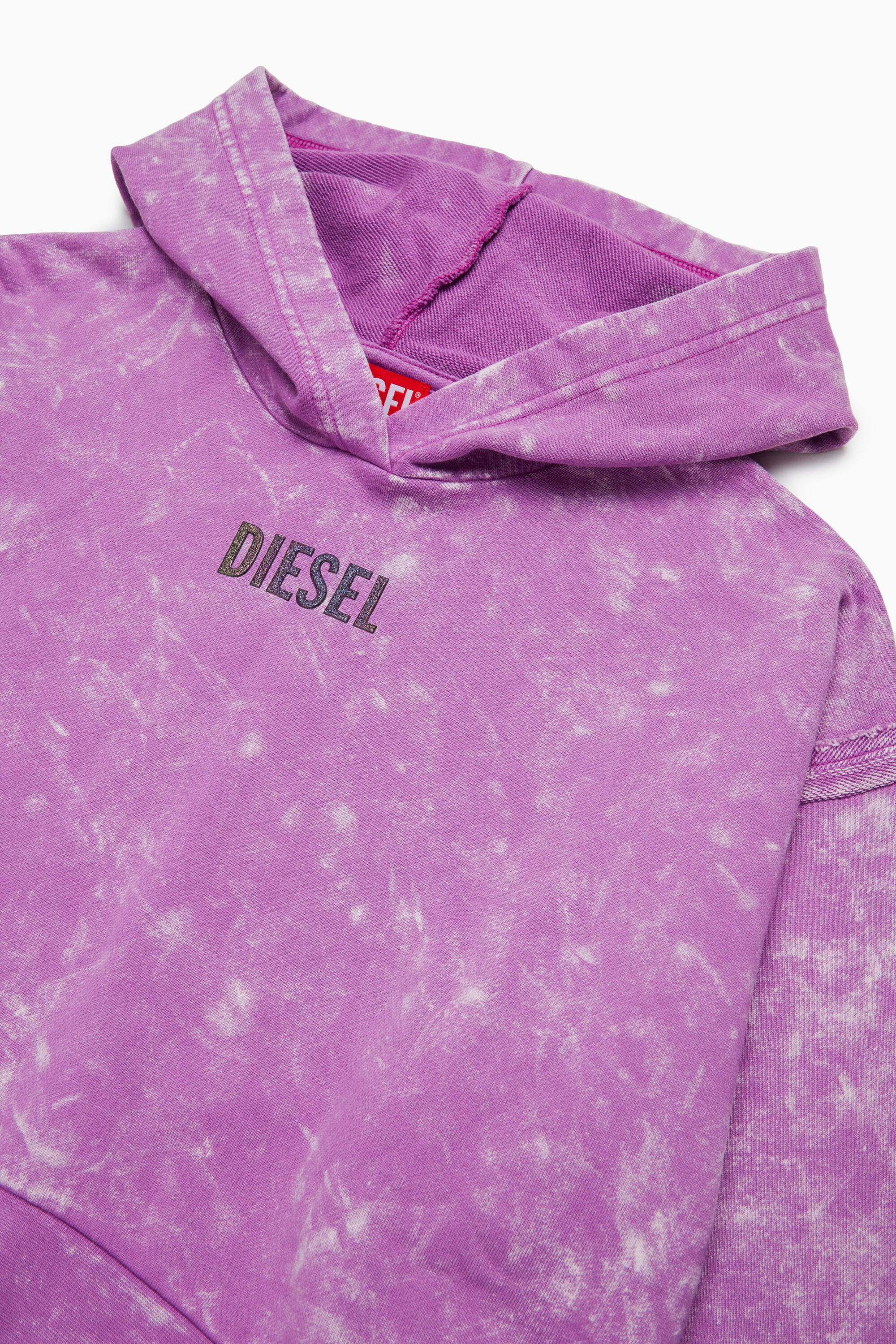 Diesel - SLOXY, Sudadera con efecto tie-dye y logo arco&iacute;ris Mujer in Morado - 3