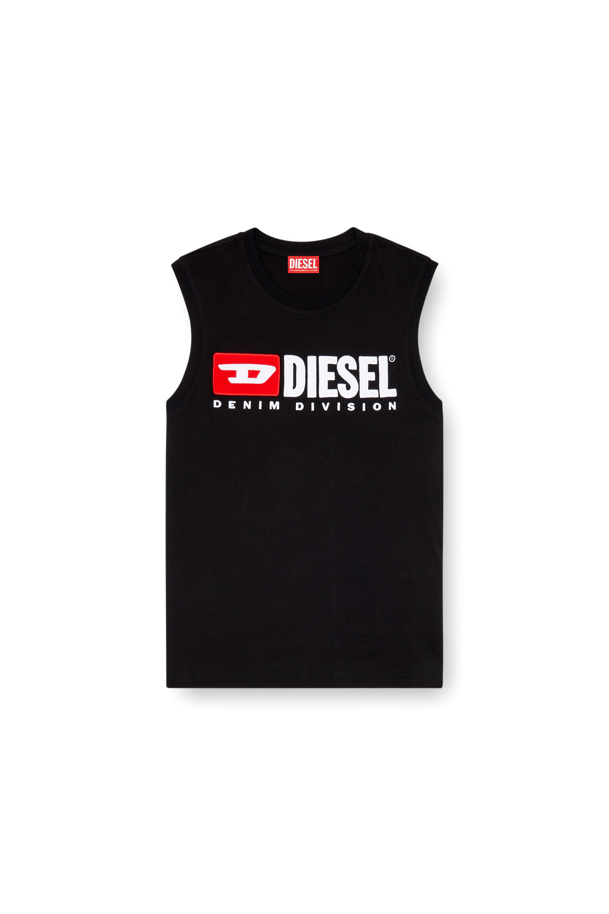 Diesel - T-ISCO-DIV, Hombre Camiseta sin mangas con logotipo estampado en el pecho in Negro - Image 2