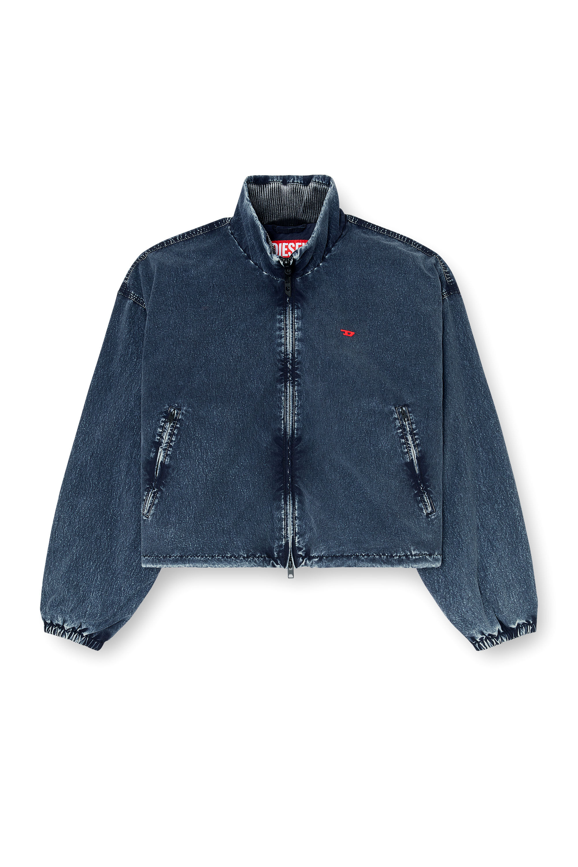 Diesel - G-LEAMER, Chaqueta cortavientos en taslan acid-wash Mujer in Azul marino - 2