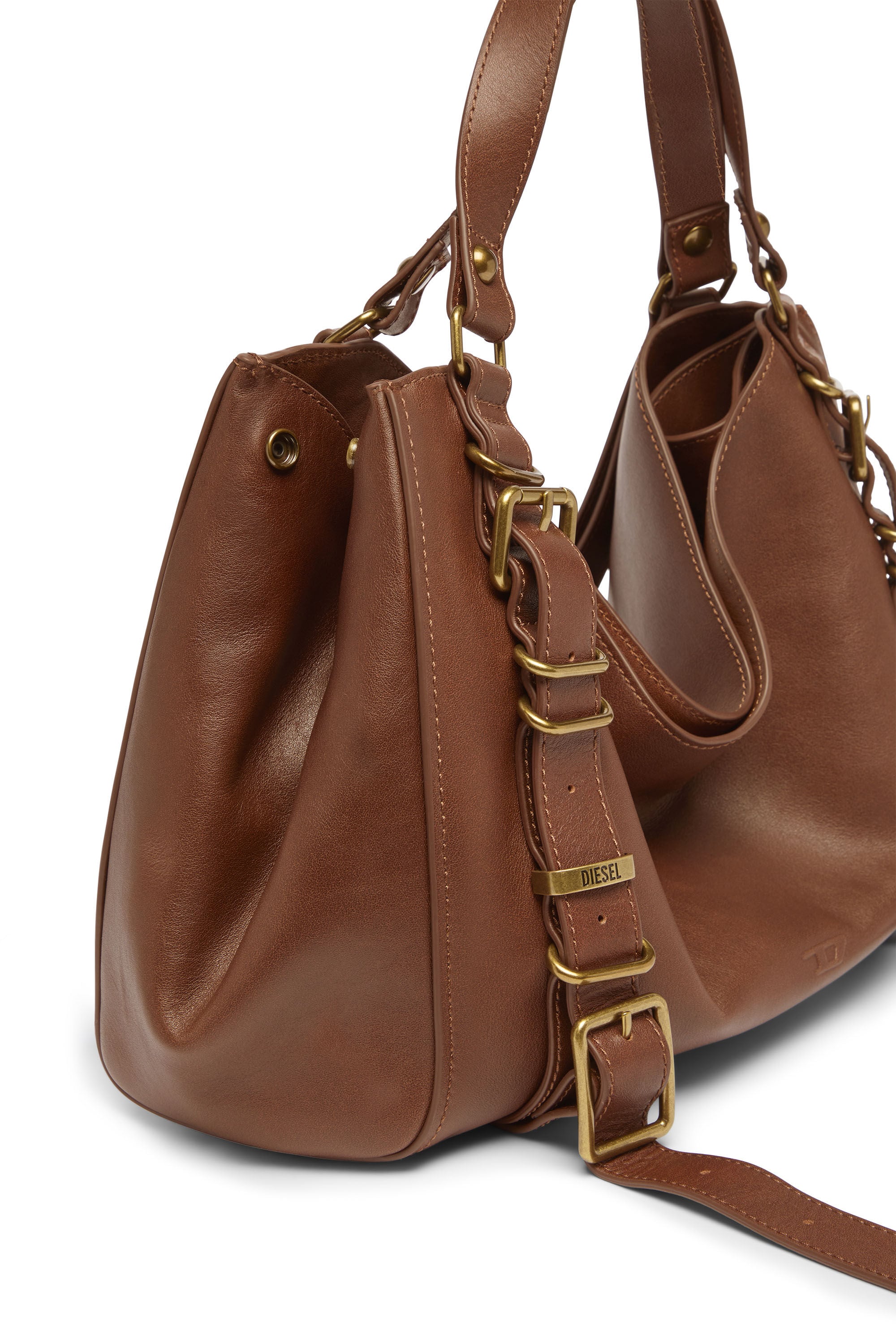 Diesel - D-ONE TOPHANDLE M, D-One-Bolso medium con asa superior de piel tratada Unisex in Marr&oacute;n - 5