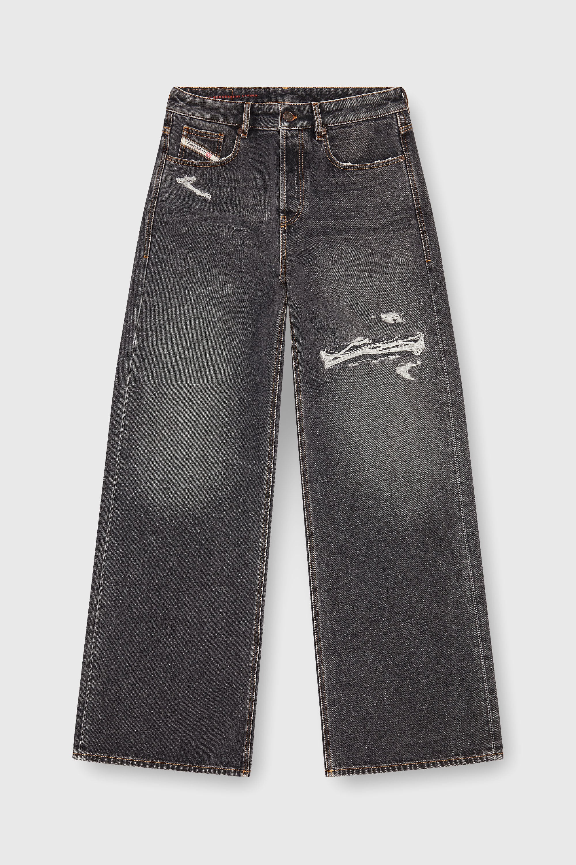Diesel - Relaxed Jeans D-Rise 007F6 Hombre, Negro/Gris oscuro - 4