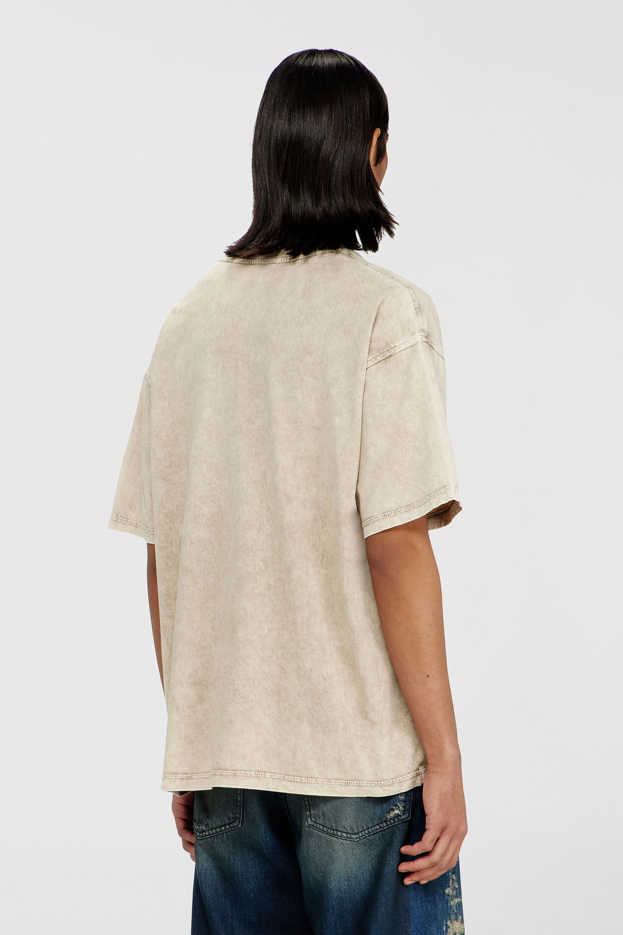Diesel - T-BOXT-AA14, Camiseta de algod&oacute;n con efecto tratado Hombre in Beige - 4