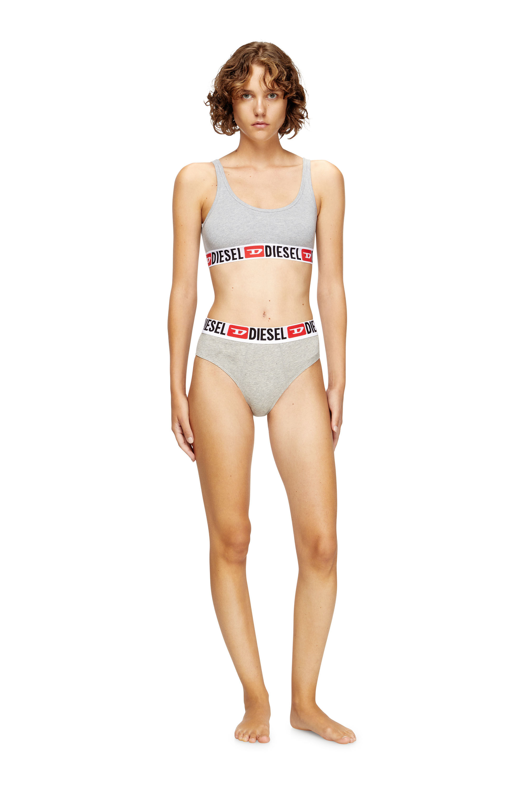 Diesel - UFSB-ORIBA, Bralette con banda con logotipo Mujer in Gris - 1