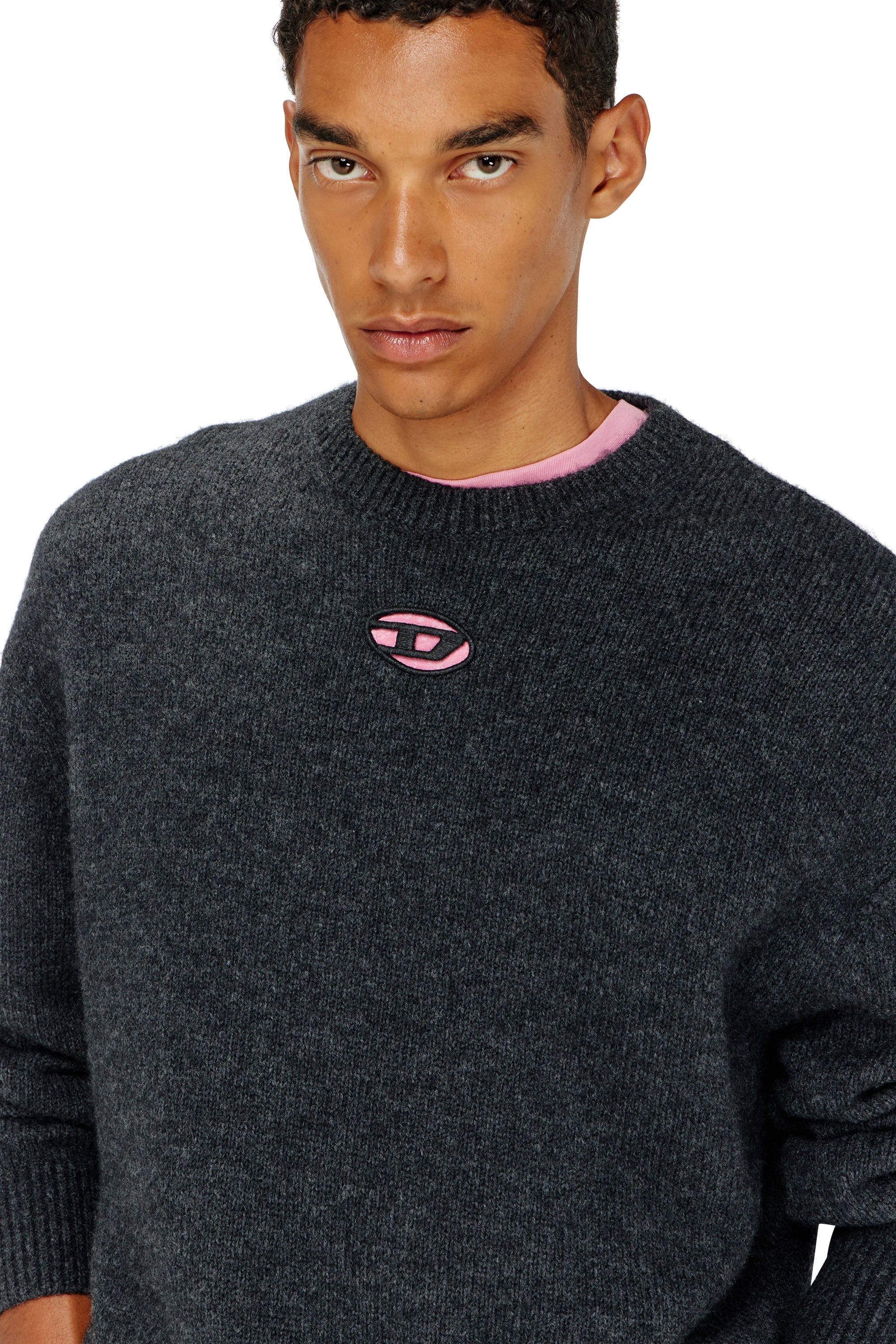 Diesel - K-AREESO, Jersey de mezcla de lana y alpaca Hombre in Negro - 5