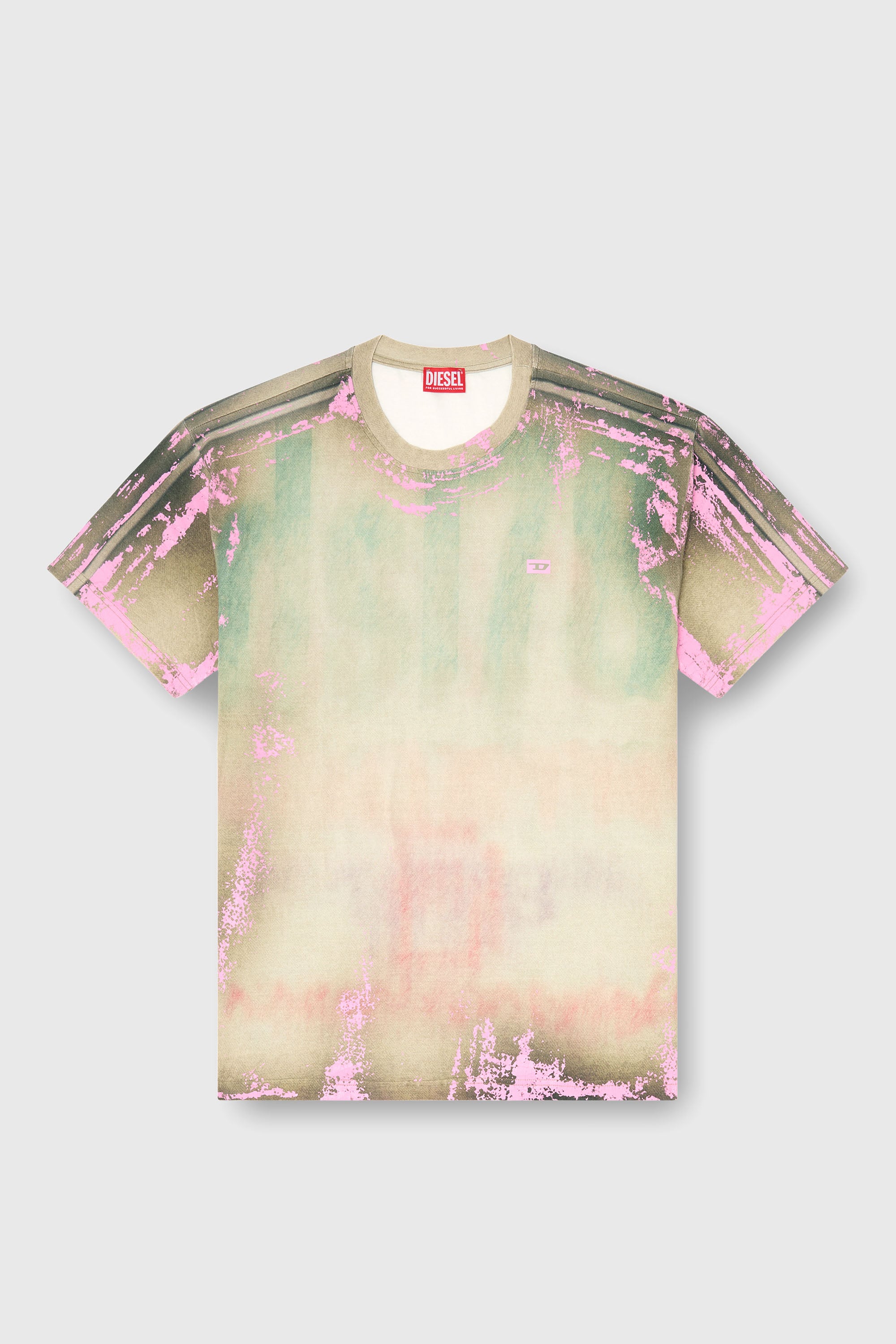 Diesel - T-FILMY-SHO, Camiseta de punto efecto cuero agrietado Hombre in Multicolor - 2