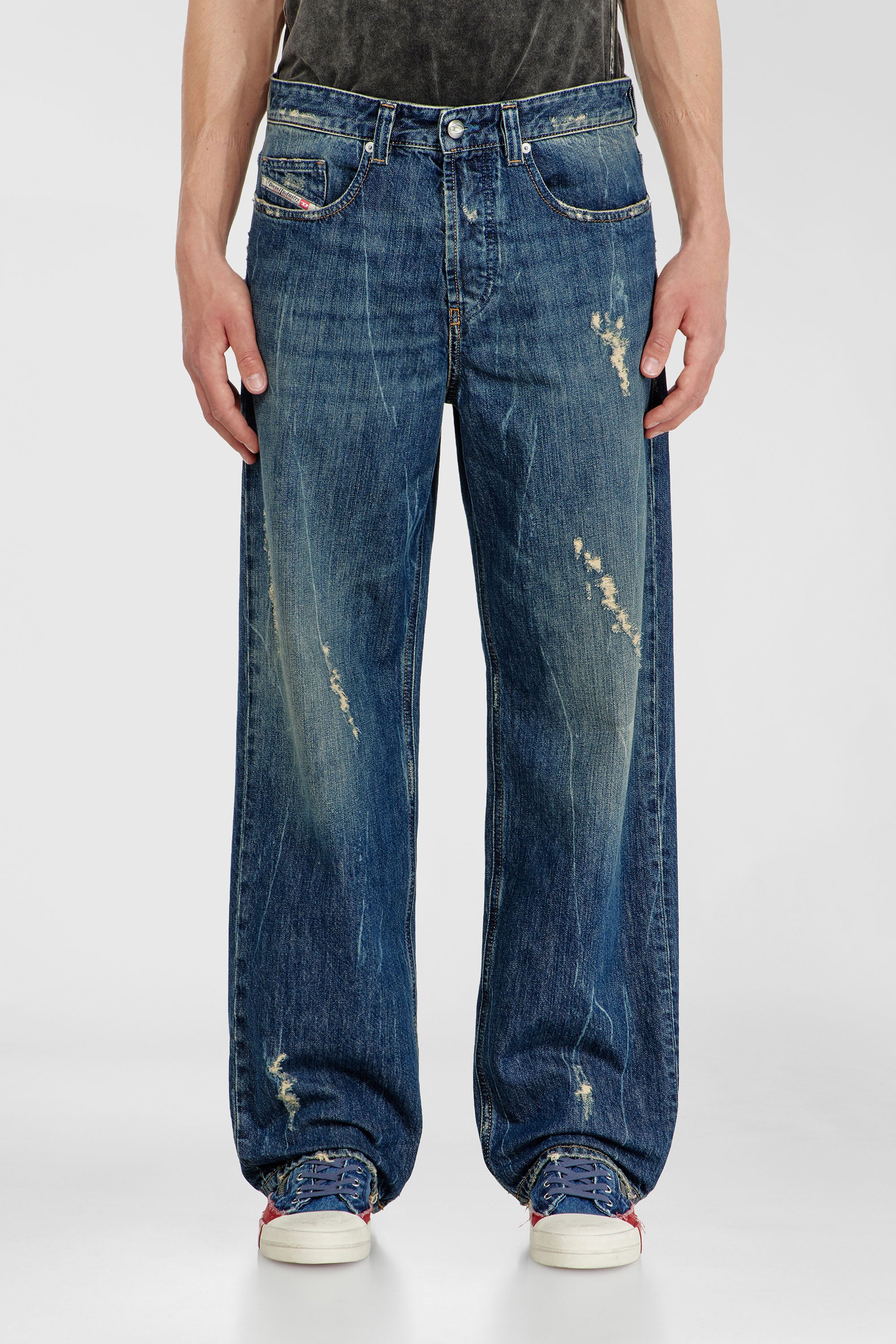 Diesel - Relaxed Jeans 2001 D-Macro 09Q28 Hombre, Azul medio - 1