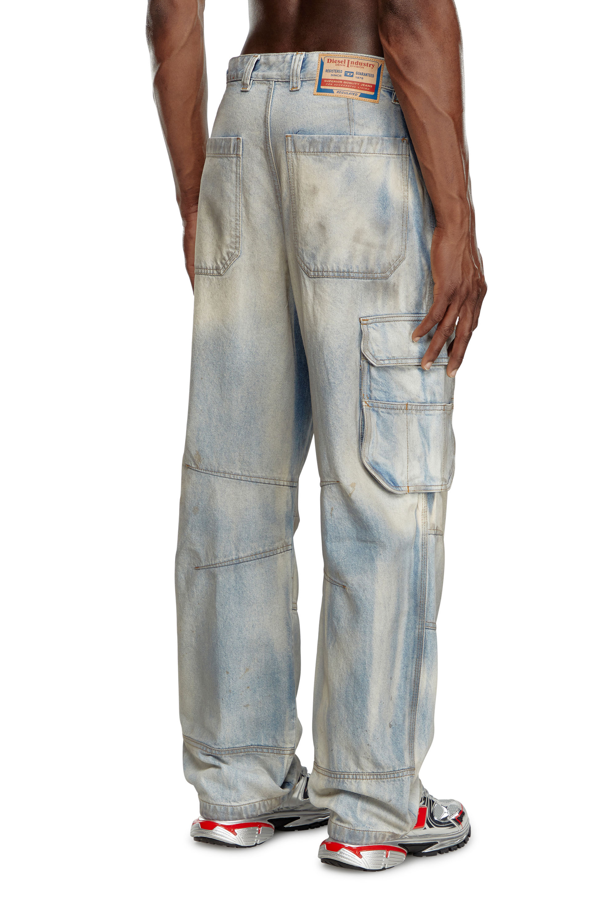 Diesel - Relaxed Jeans D-Fish 0CBDJ Hombre, Azul Claro - 3