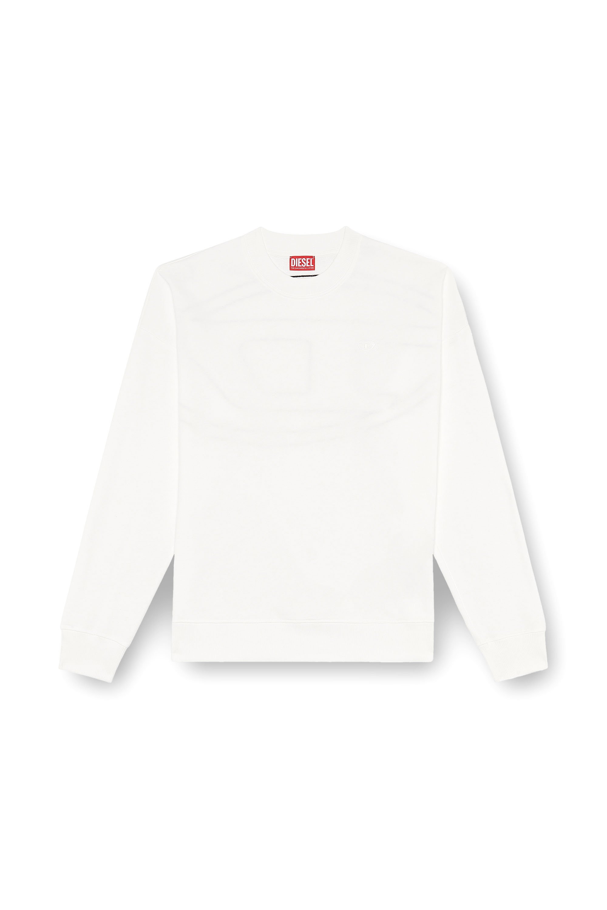 Diesel - S-ROB-MEGOVAL-D, Sudadera con logotipo bordado Hombre in Blanco - 3