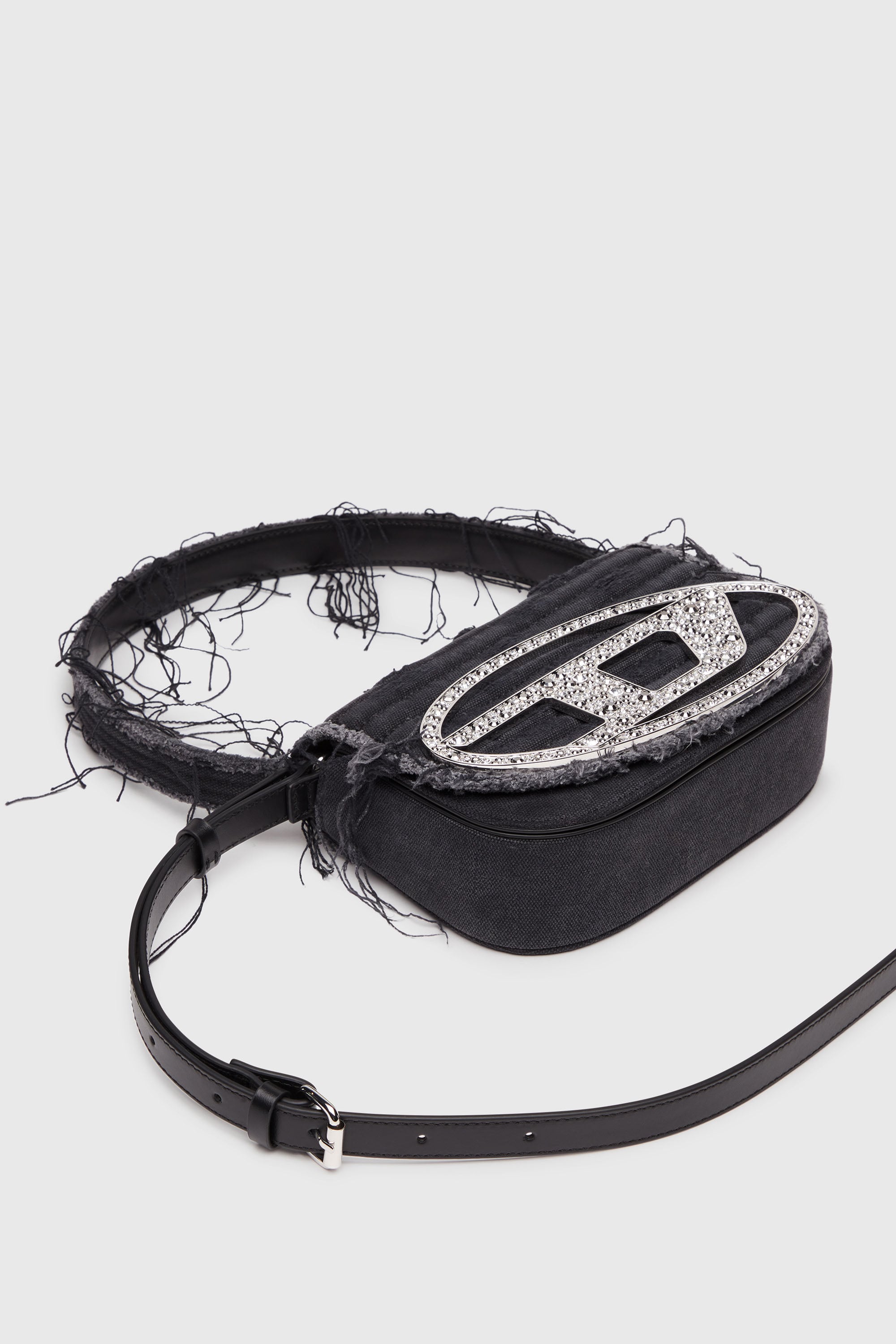 Diesel - 1DR, 1DR-Bolso de hombro ic&oacute;nico de lona y cuero Mujer in Negro - 6