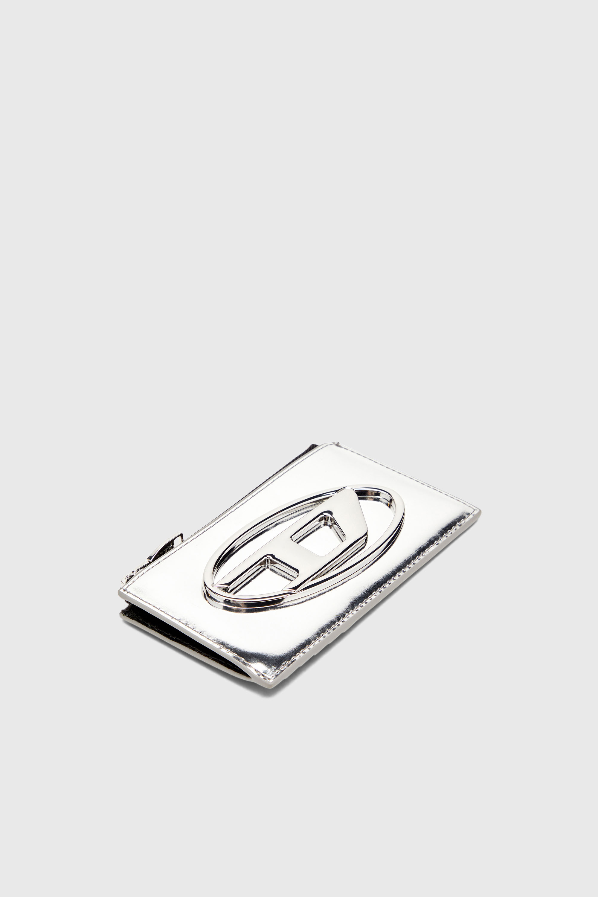 Diesel - 1DR CARD HOLDER III, Tarjetero de cuero espejado Mujer in Plateado - 4