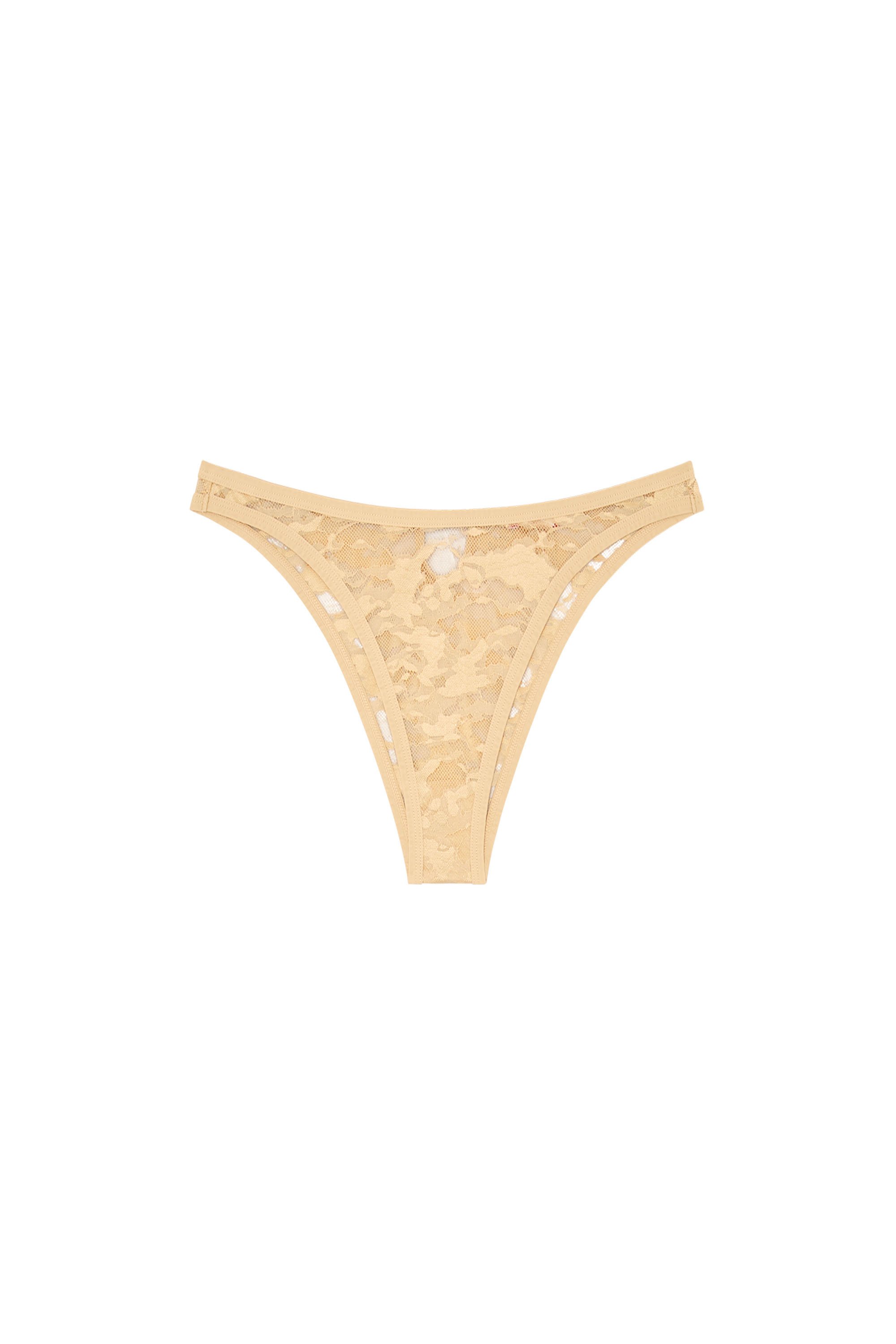 Diesel - UFPN-D-OVAL-PUNCHY-BRIEF, Braguitas de encaje y camuflaje con placa Oval D Mujer in Marrón - 4