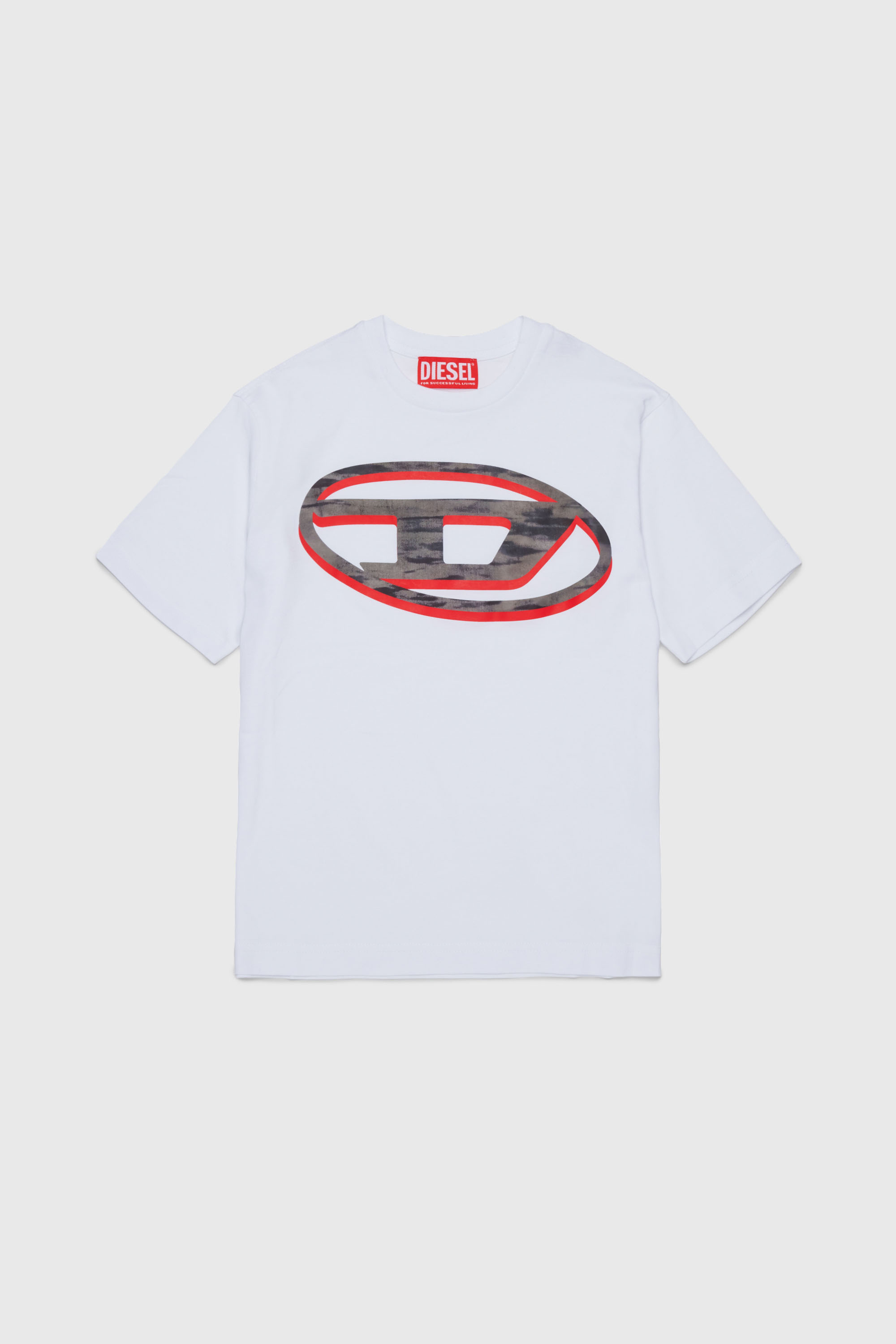 Diesel - TVEL OVER, Man's T-shirt with two-tone Oval D print in White - 1