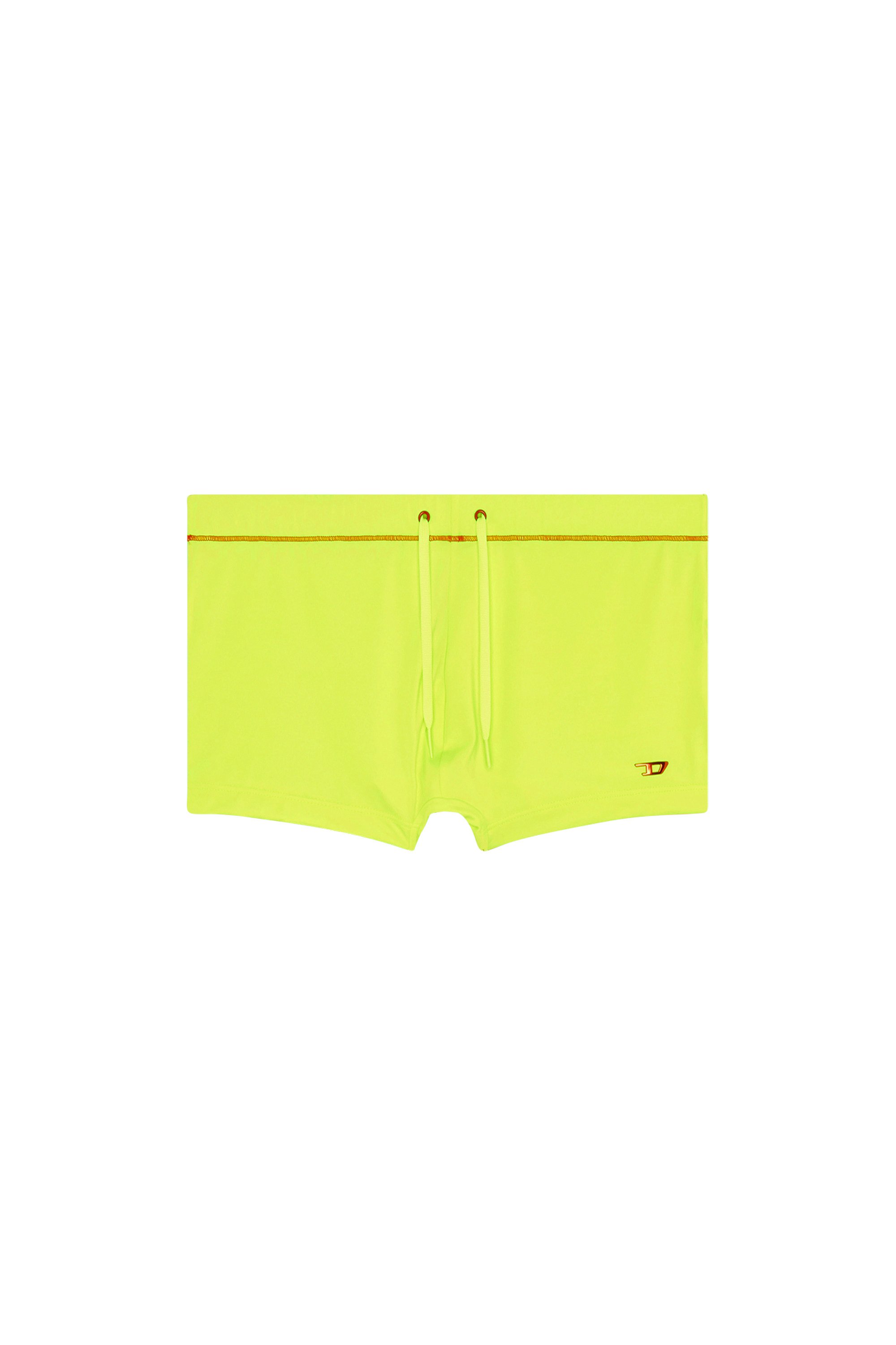 Diesel - BMBX-BRAD, Man Neon swim boxer briefs with D logo in Yellow - Image 4