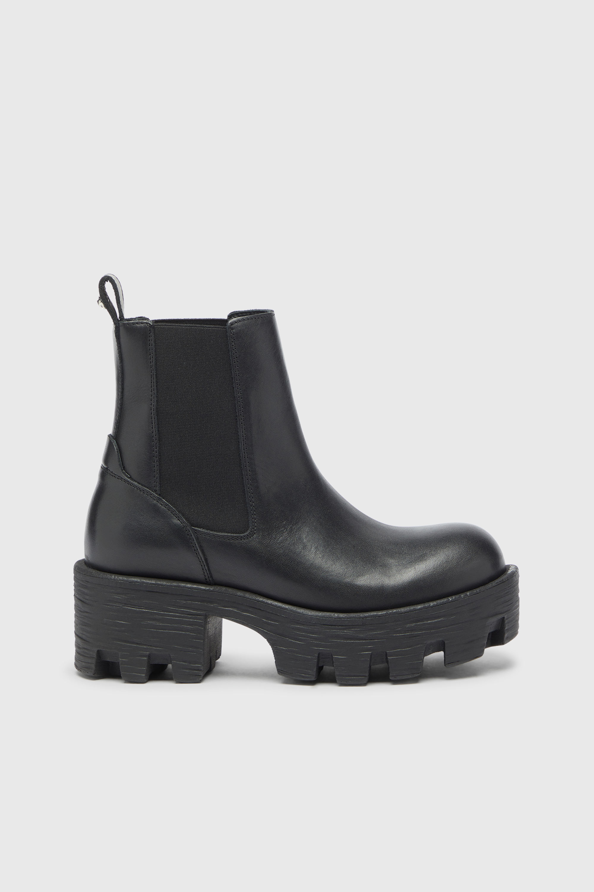 Diesel - D-HAMMER CHUNKY W, D-Hammer - Botines Chelsea de piel con suela gruesa Mujer in Negro - 1