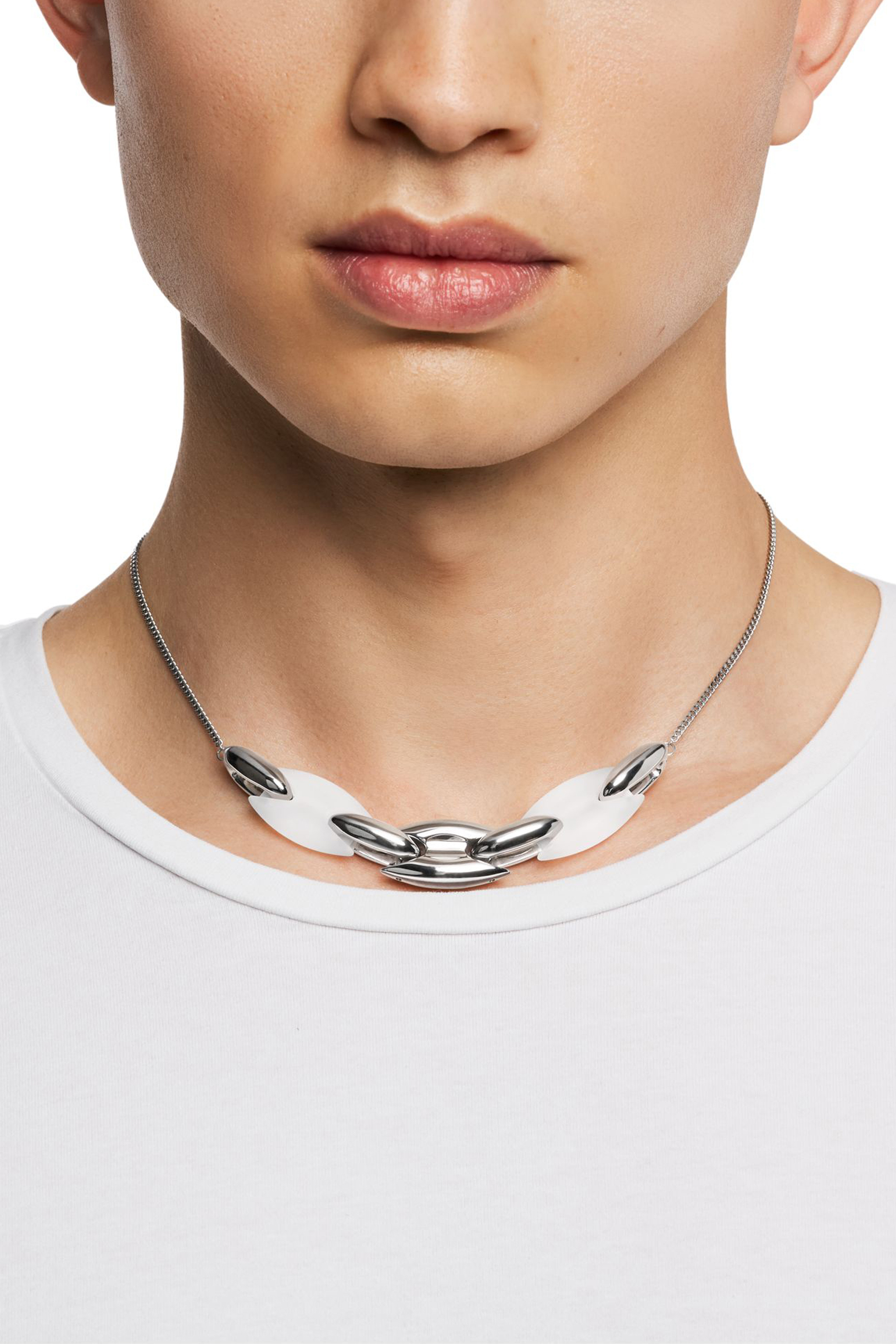 Diesel - DX1616040, Collar de cadena Metamorph de acero inoxidable y silicona Unisex in Plateado - 3