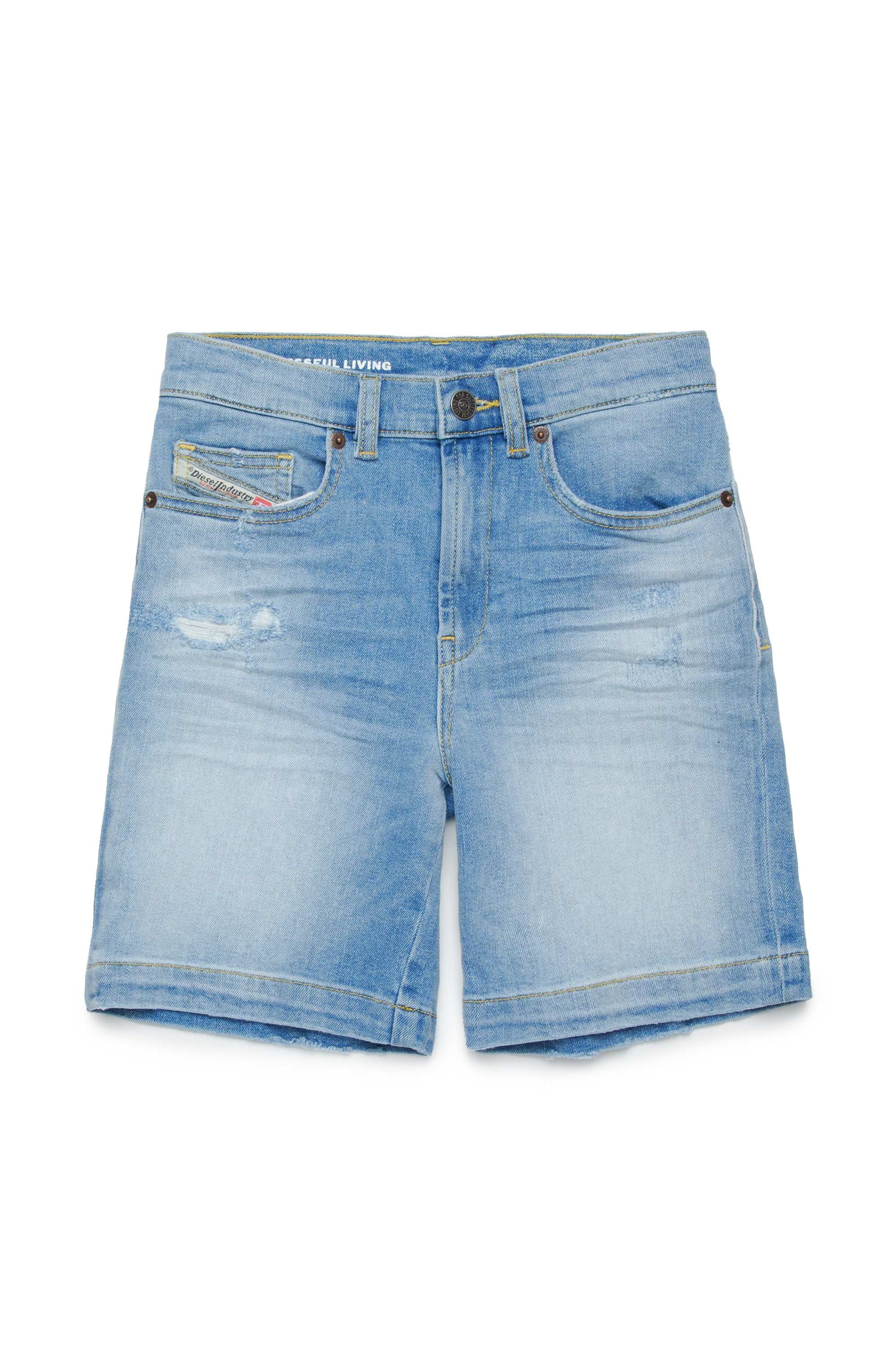 Diesel - D-MACS-SH-J, Bermuda de denim desgastado Hombre in Azul marino - 1