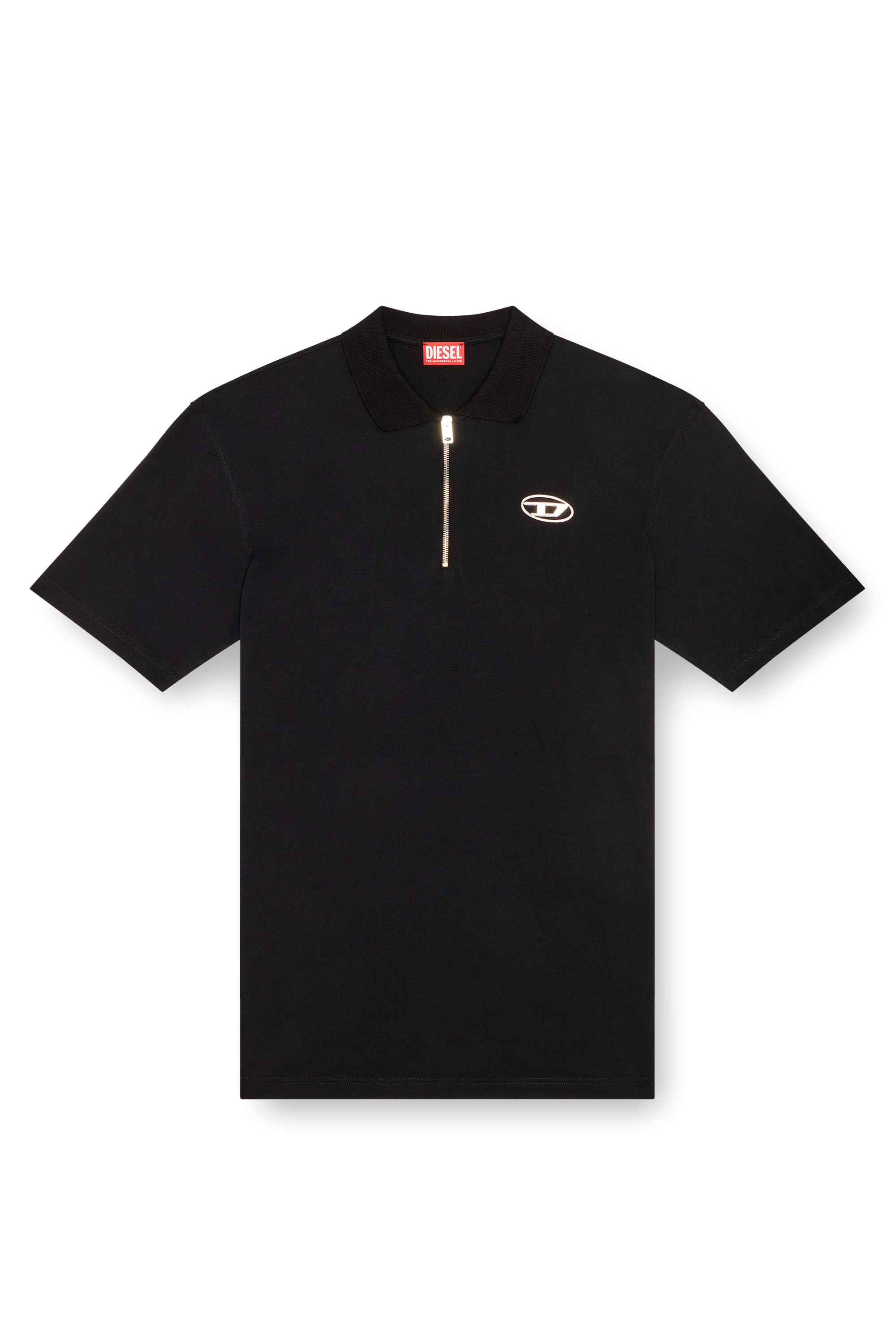 Diesel - T-VOR-OD, Polo con media cremallera Hombre in Negro - 2