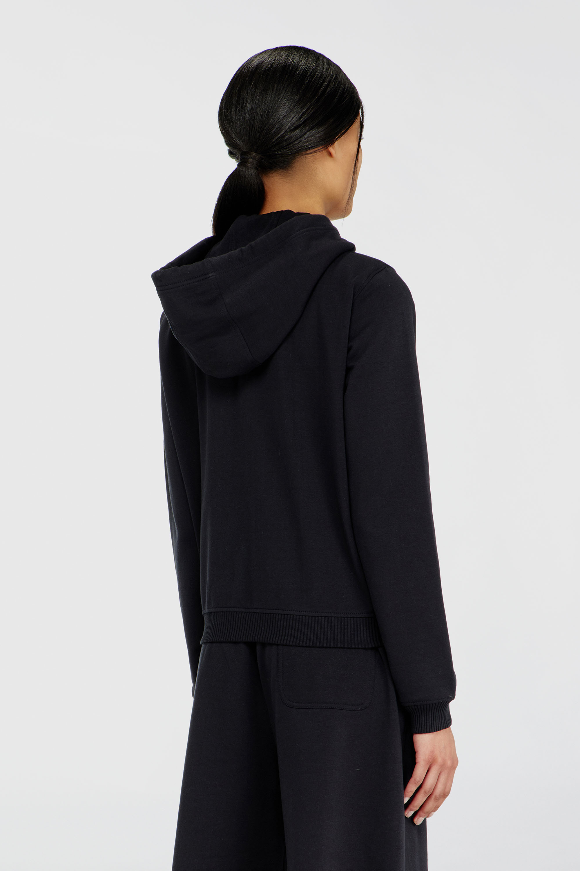 Diesel - HARRIET-D-CORE, Sudadera con capucha en mezcla de algod&oacute;n afelpado Mujer in Negro - 4