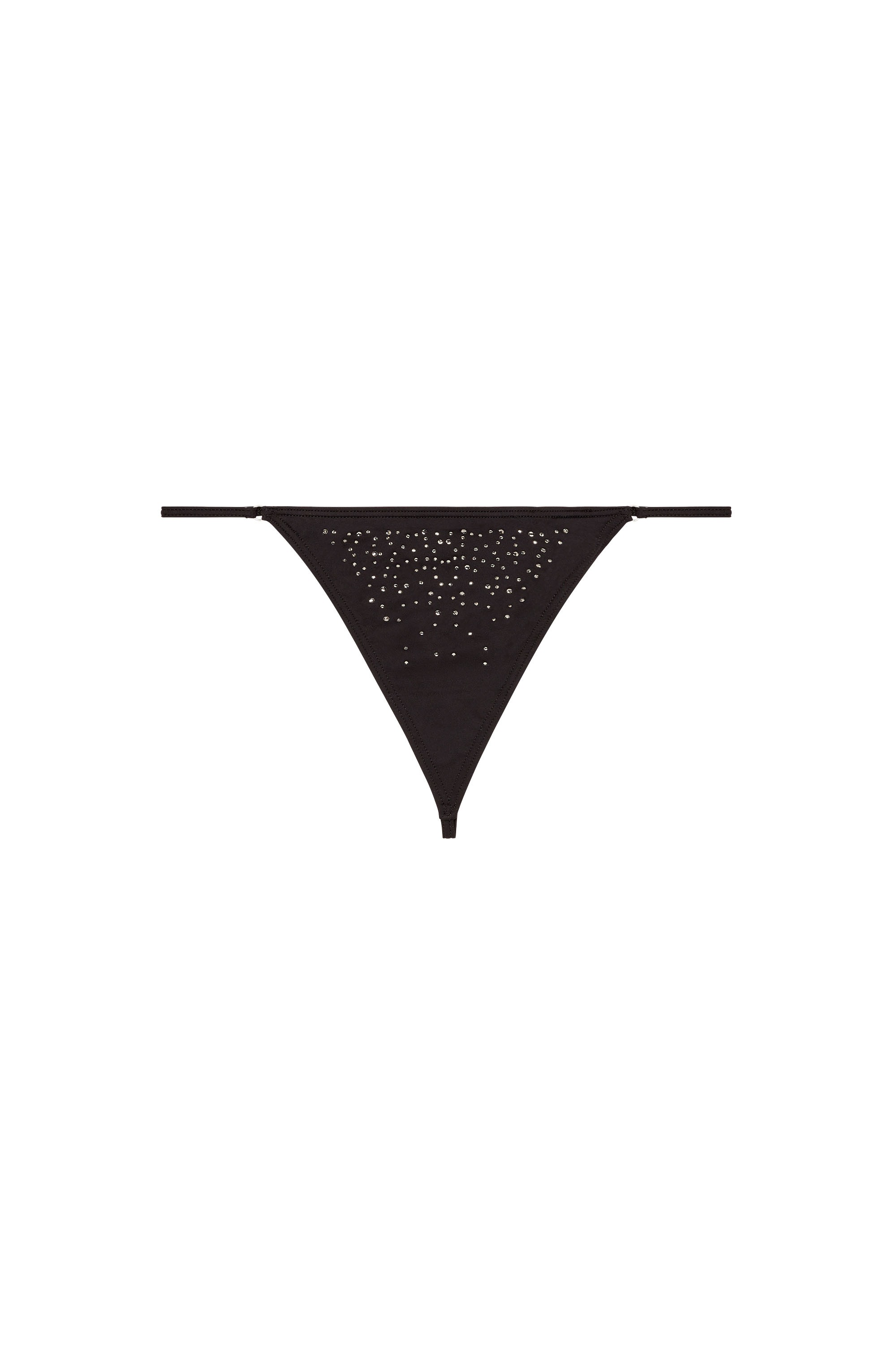 Diesel - D-STRING-DNM, Tanga de microfibra con cristales Mujer in Negro - 4