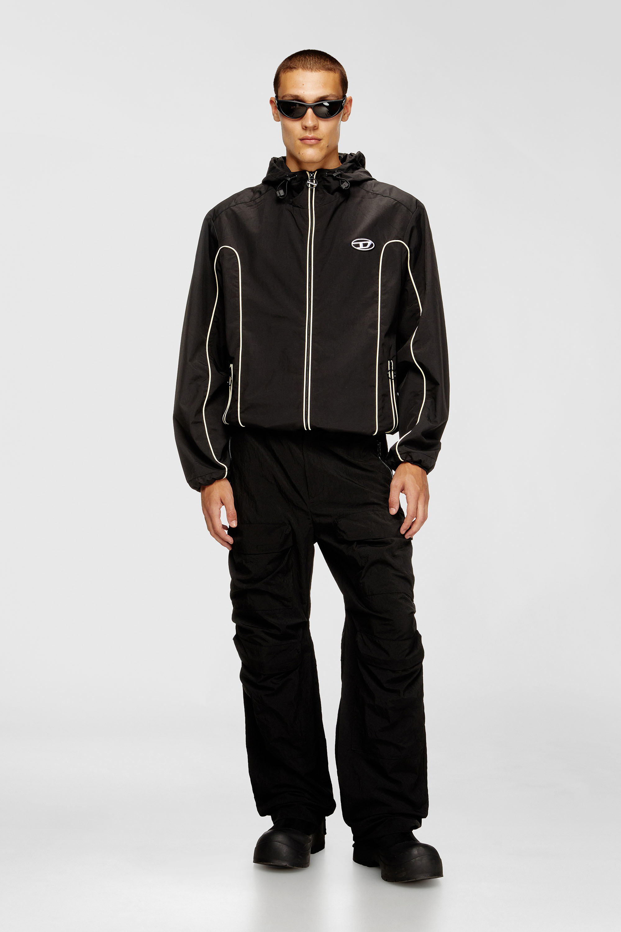 Diesel - J-HIVES, Anorak con ribetes contrastantes Hombre in Negro - 2