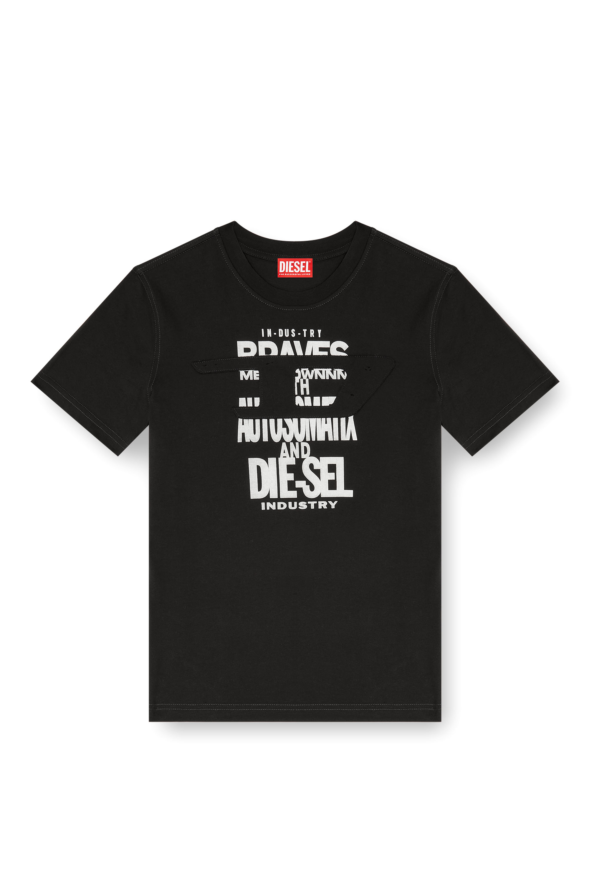 Diesel - T-REG-ZAL-V2, Camiseta de algod&oacute;n con estampado gr&aacute;fico Mujer in Negro - 3