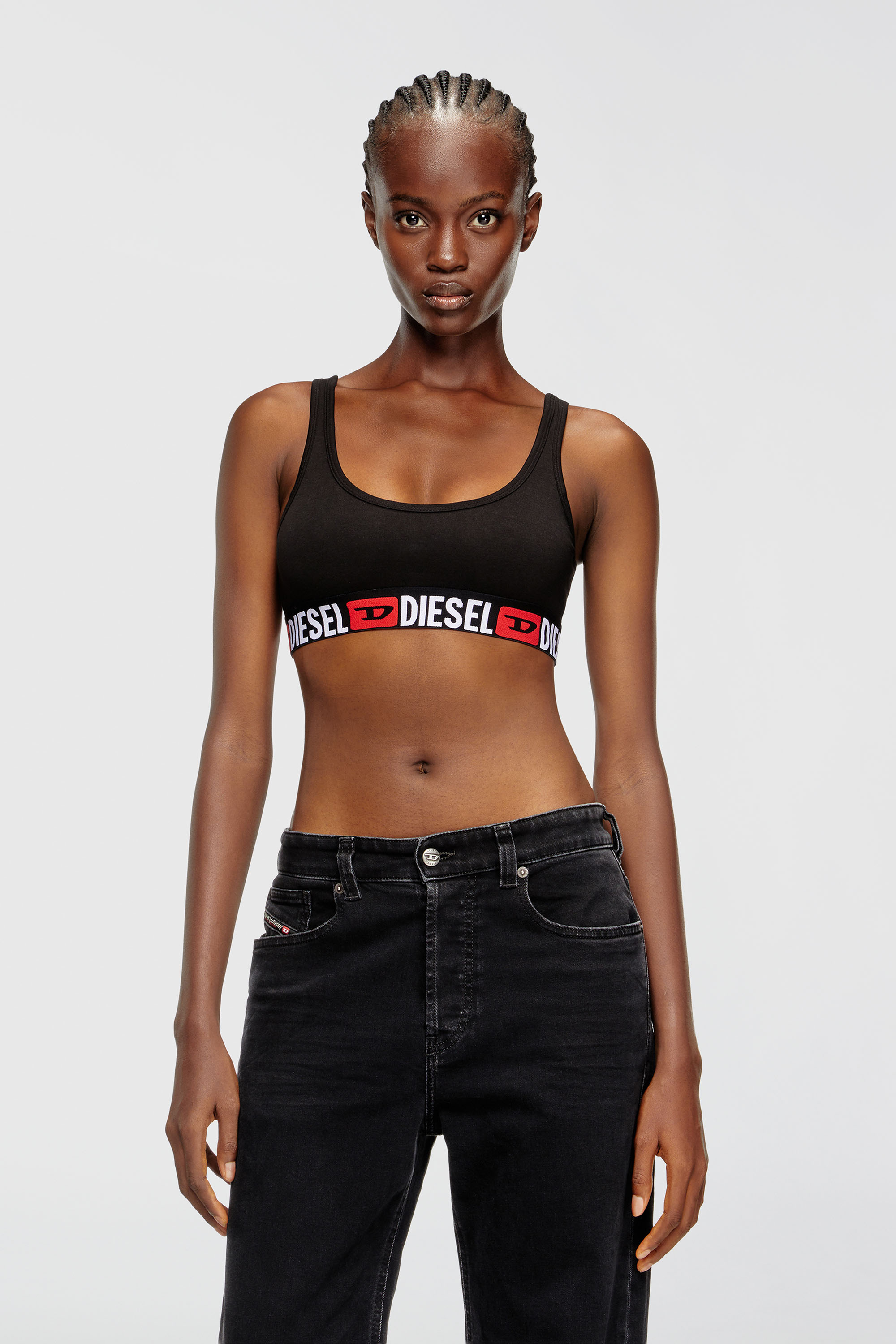Diesel - UFSB-ORIBA, Bralette con banda con logotipo Mujer in Negro - 5