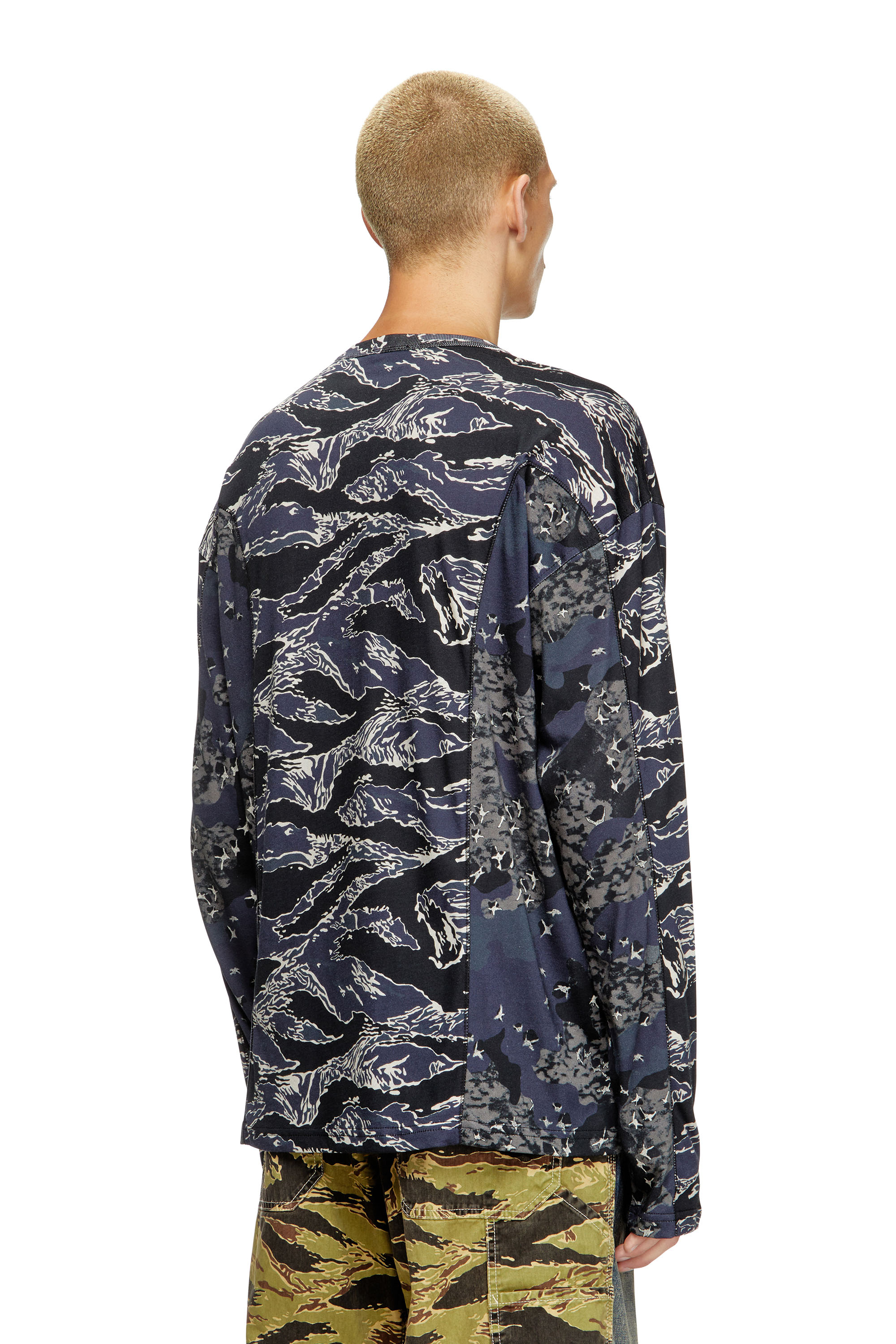 Diesel - T-BOXT-LS-CURT, Camiseta de manga larga con mezcla de estampados de camuflaje Hombre in ToBeDefined - 4