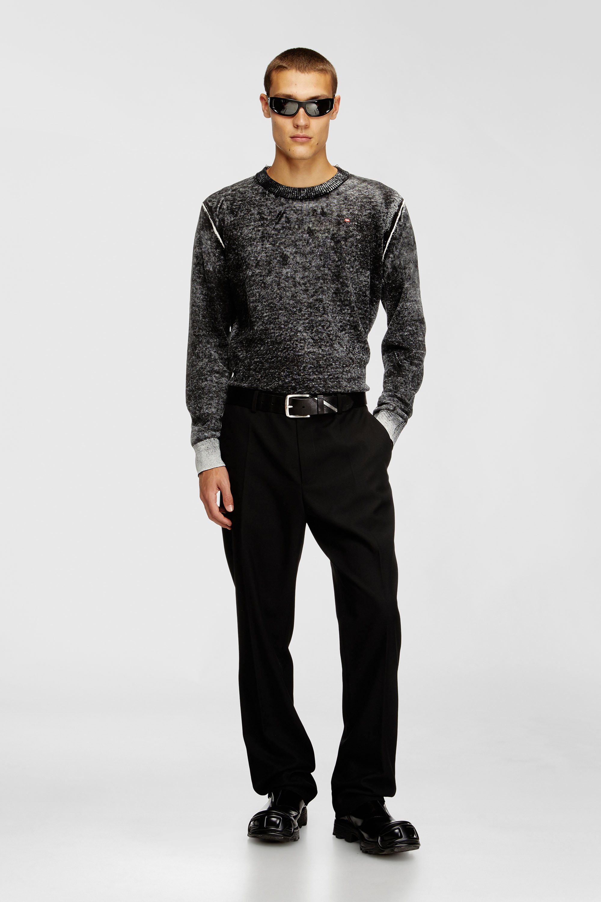 Diesel - P-AM-EPCI, Pantalones de mezcla de lana con etiqueta de metal Hombre in Negro - 1