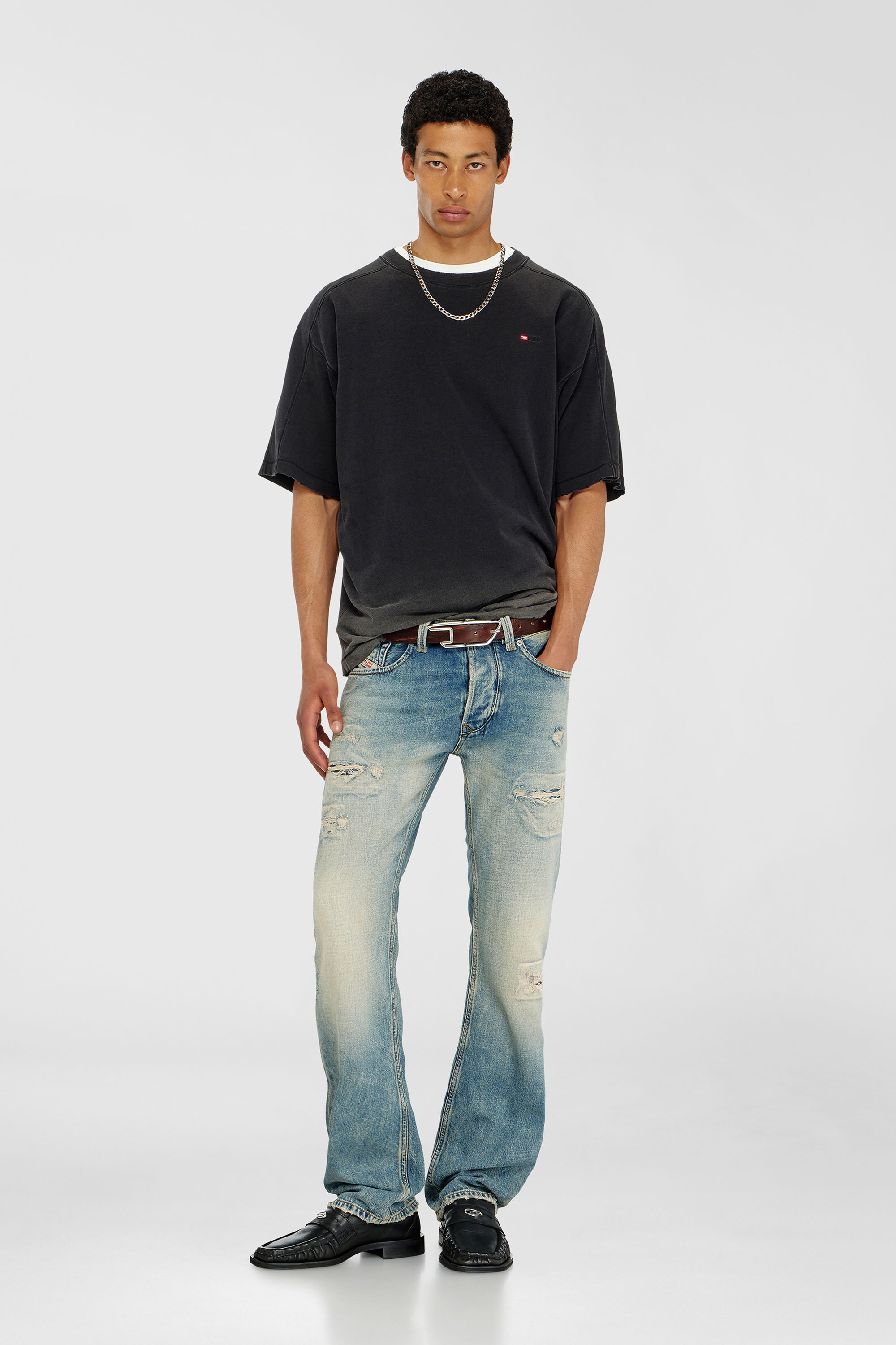 Diesel - T-CROX, Camiseta de algod&oacute;n con efecto degradado Hombre in Negro - 2